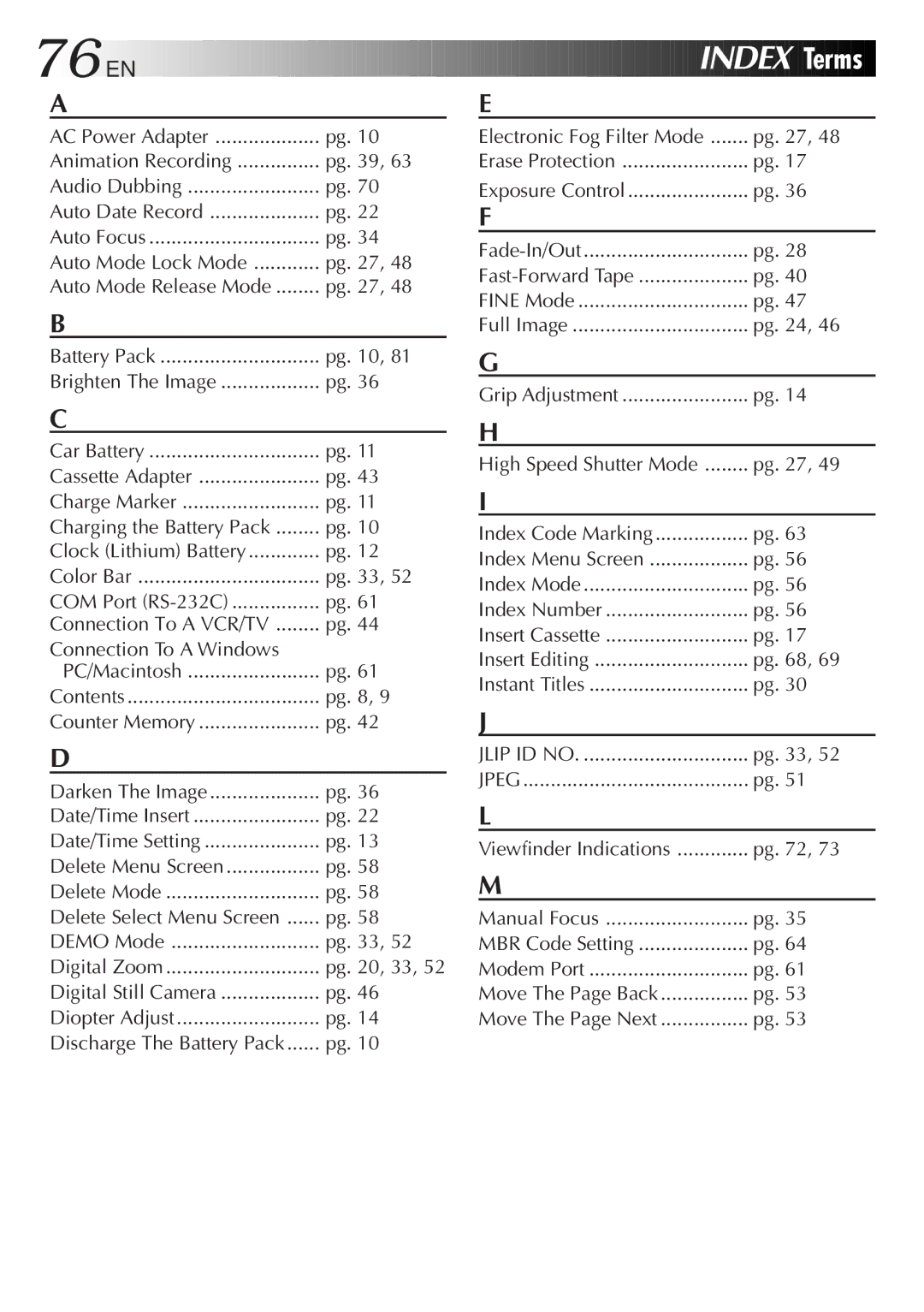 JVC GR-AX999UM, LYT0108-001A manual Fast-Forward Tape, Charging the Battery Pack, Delete Select Menu Screen, Pg , 33 