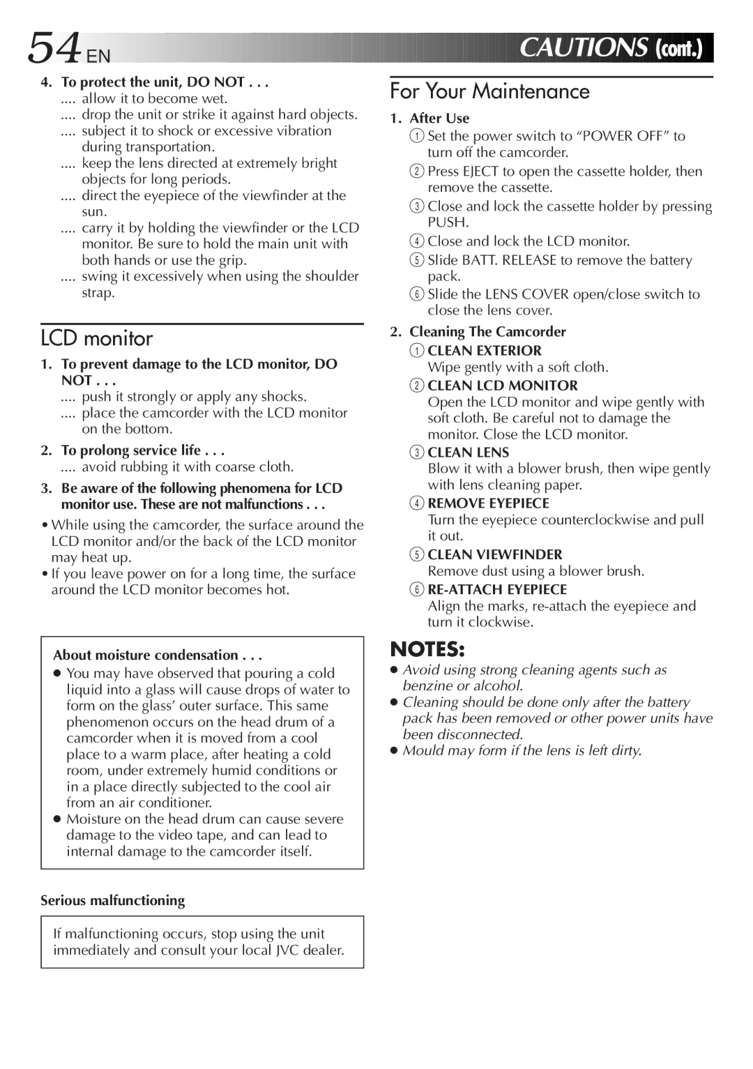 JVC GR-AX18EG, GR-AXM18, GR-AXM28 instruction manual Cont 