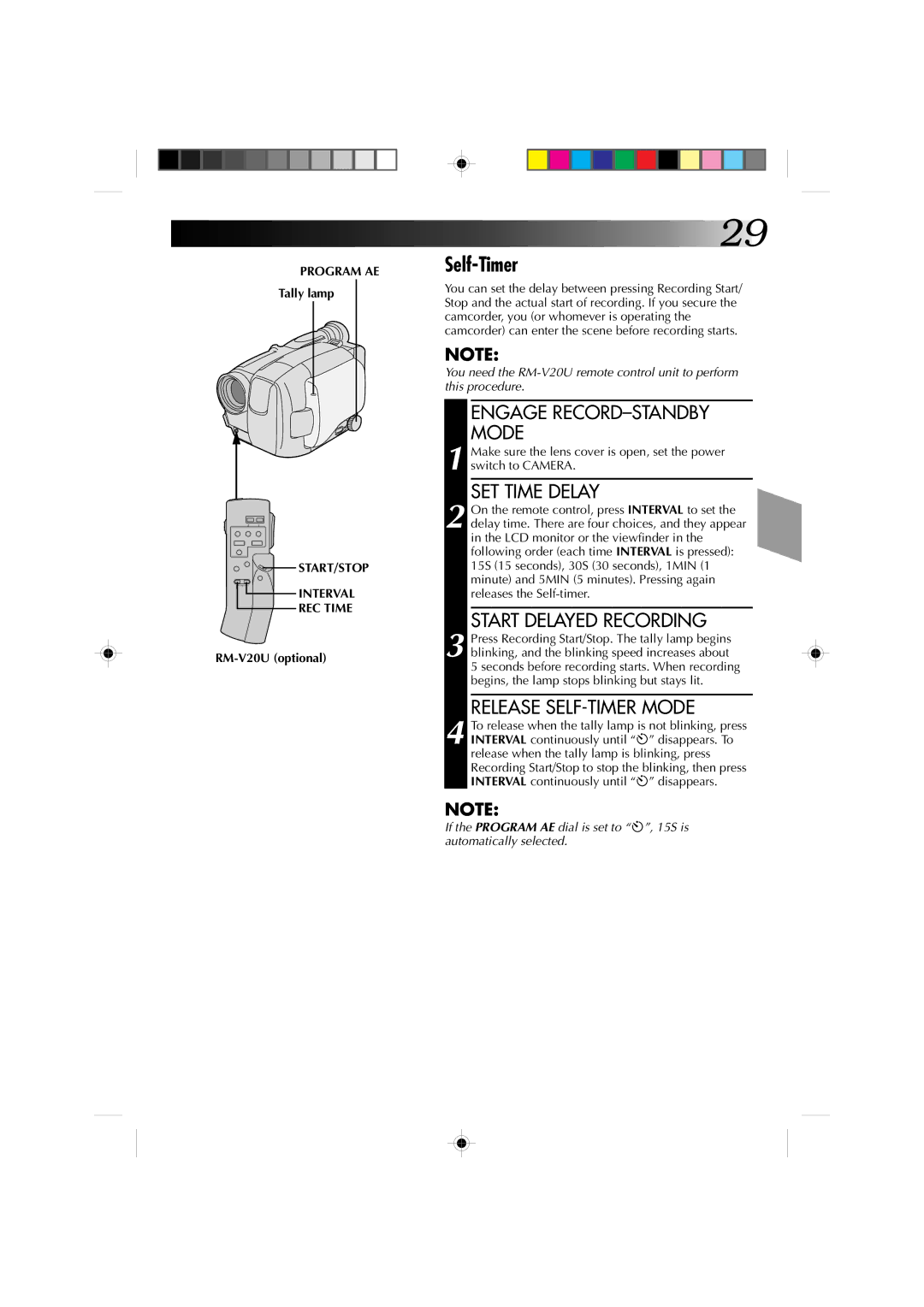 JVC GR-AXM1U manual Program AE, START/STOP Interval REC Time 