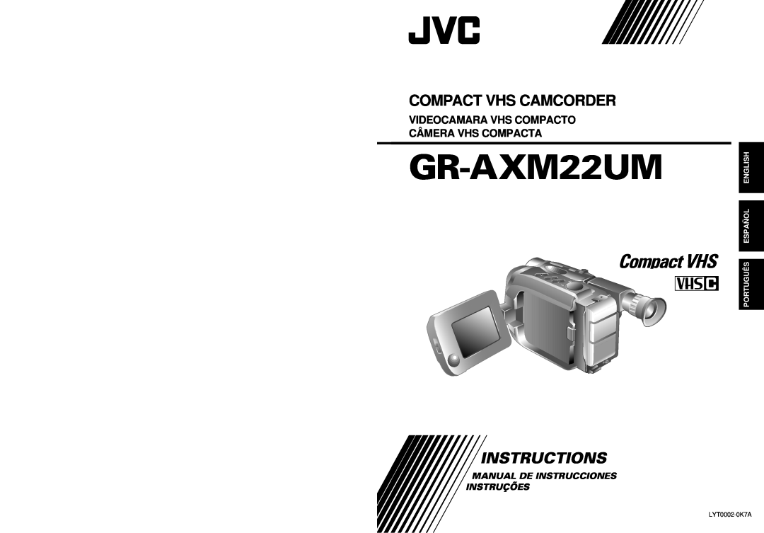 JVC GR-AXM22UM manual Compact VHS, Compact Vhs Camcorder, Instructions, Videocamara Vhs Compacto Câmera Vhs Compacta 