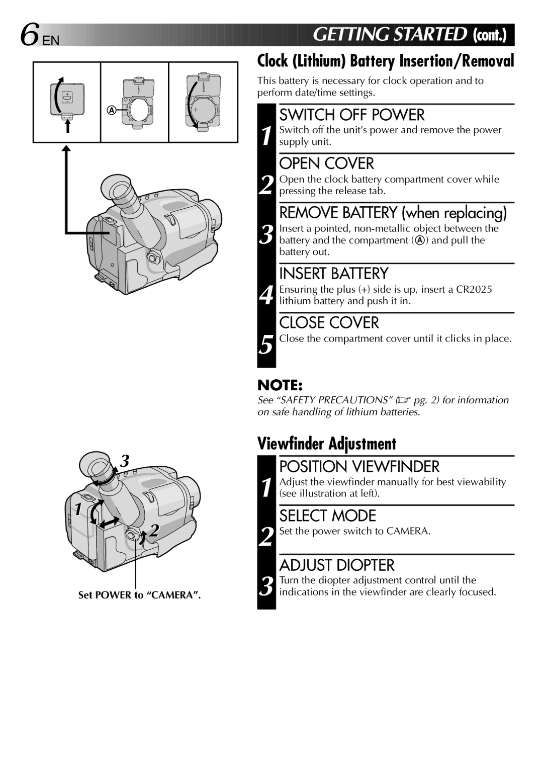 JVC GR-AXM307EG instruction manual Viewfinder Adjustment 