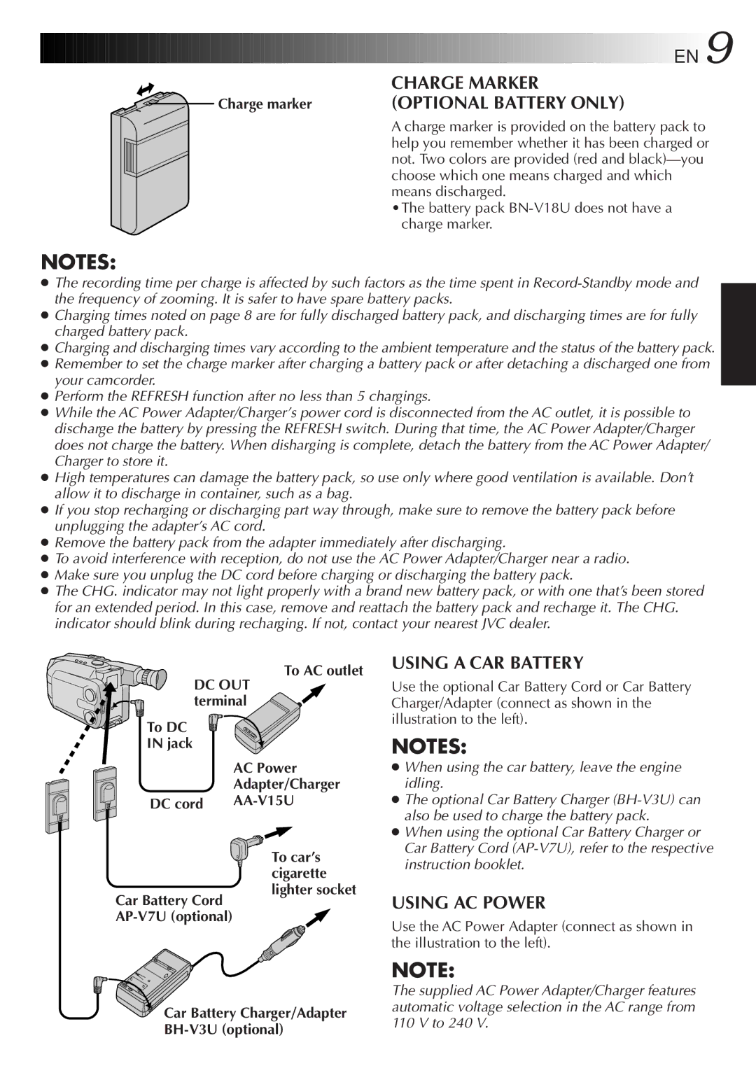 JVC GR-AXM33UM manual To 240 