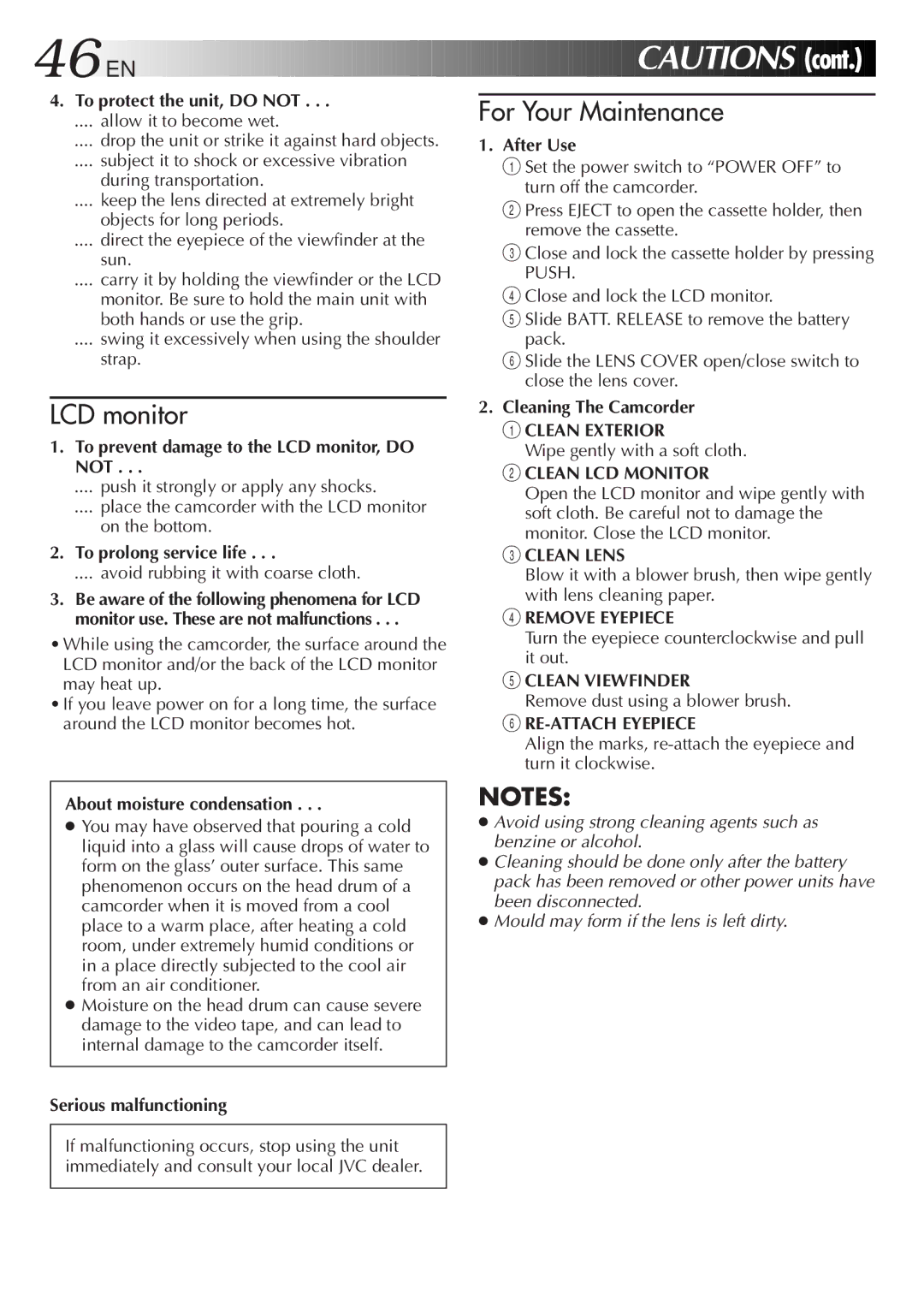 JVC GR-AXM368EG instruction manual Cont 