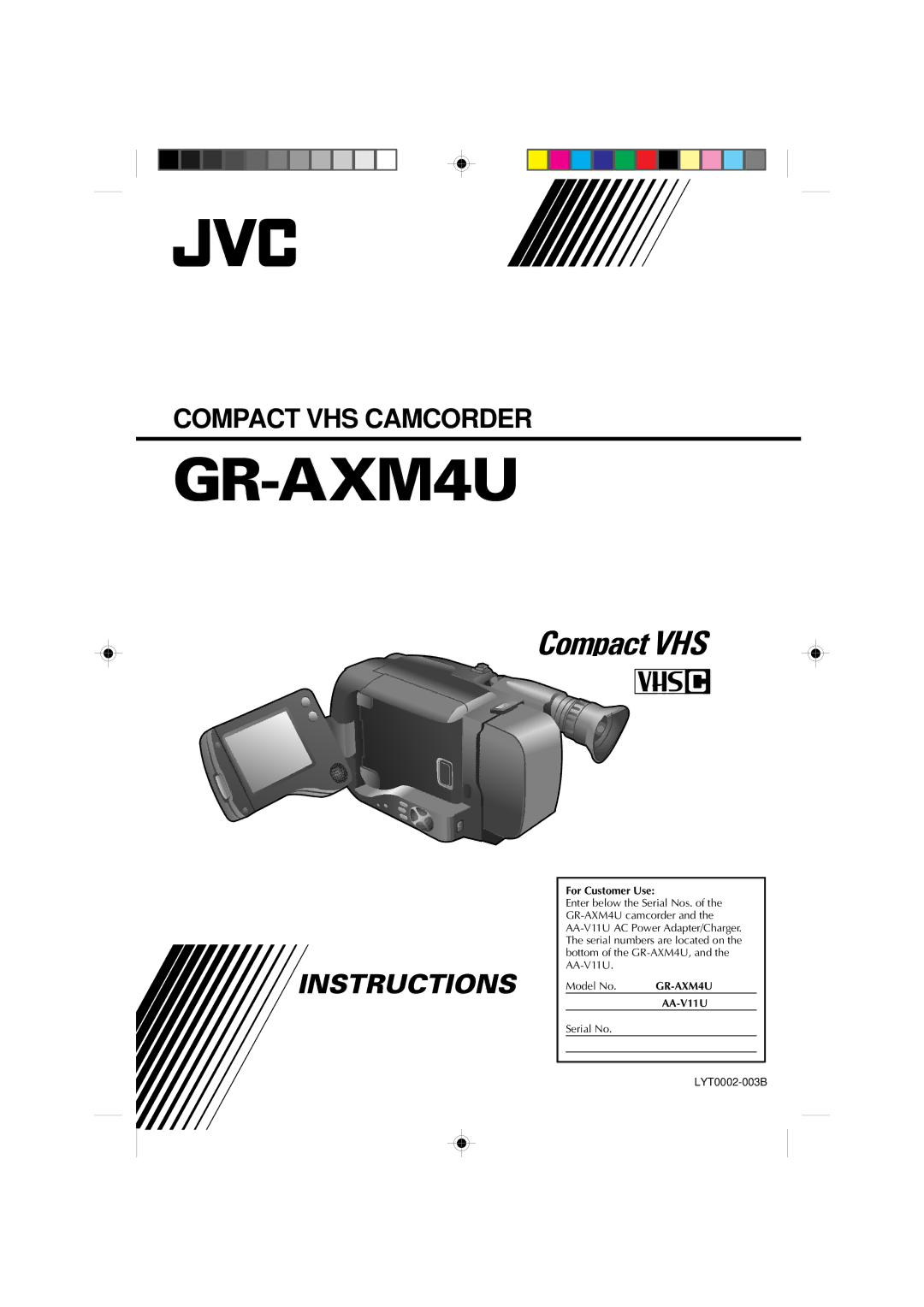 JVC GR-AXM4U manual 