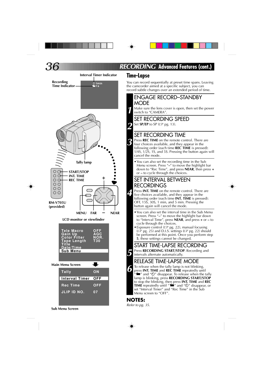 JVC GR-AXM4U manual Start/Stop, INT. Time + 