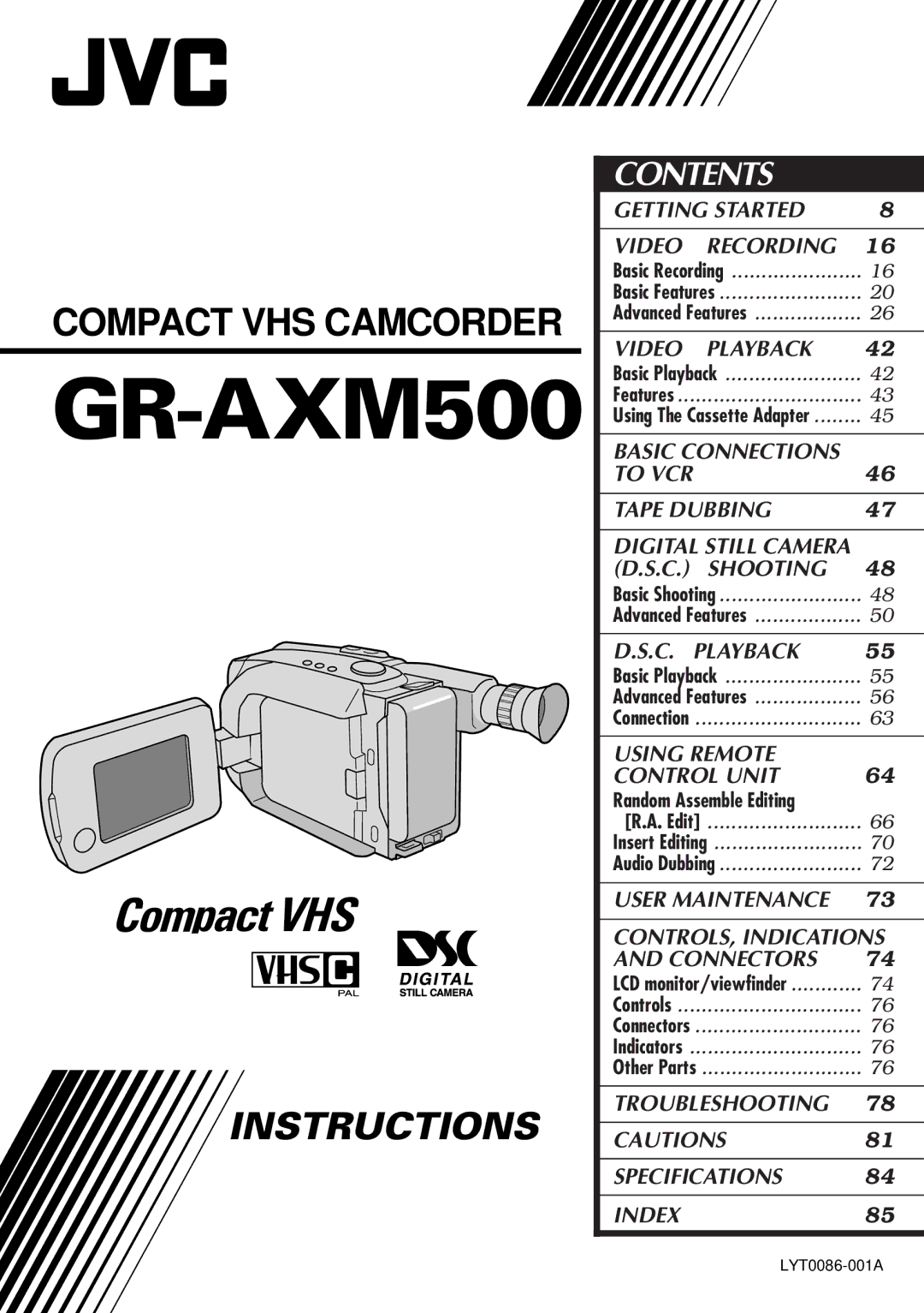 JVC GR-AXM500 specifications 