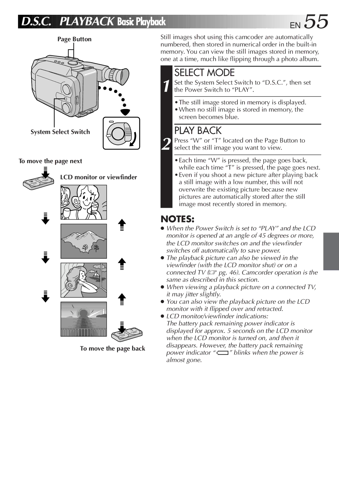 JVC GR-AXM500 specifications C. Playback, Basic Playback EN 