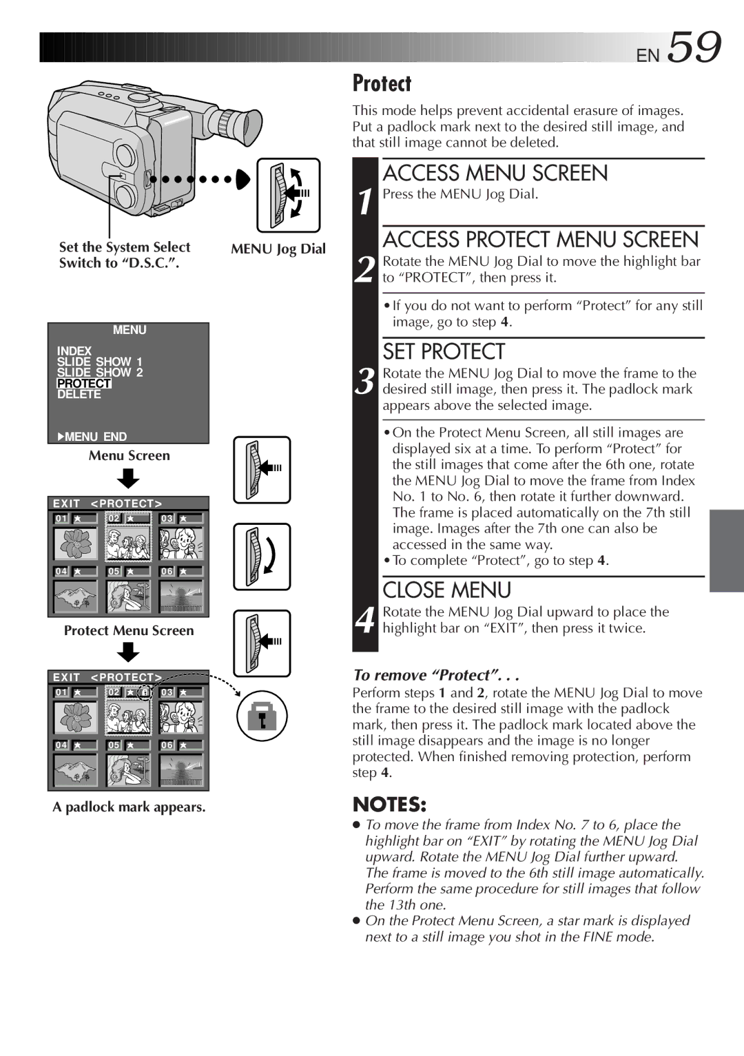 JVC GR-AXM500 specifications SET Protect 