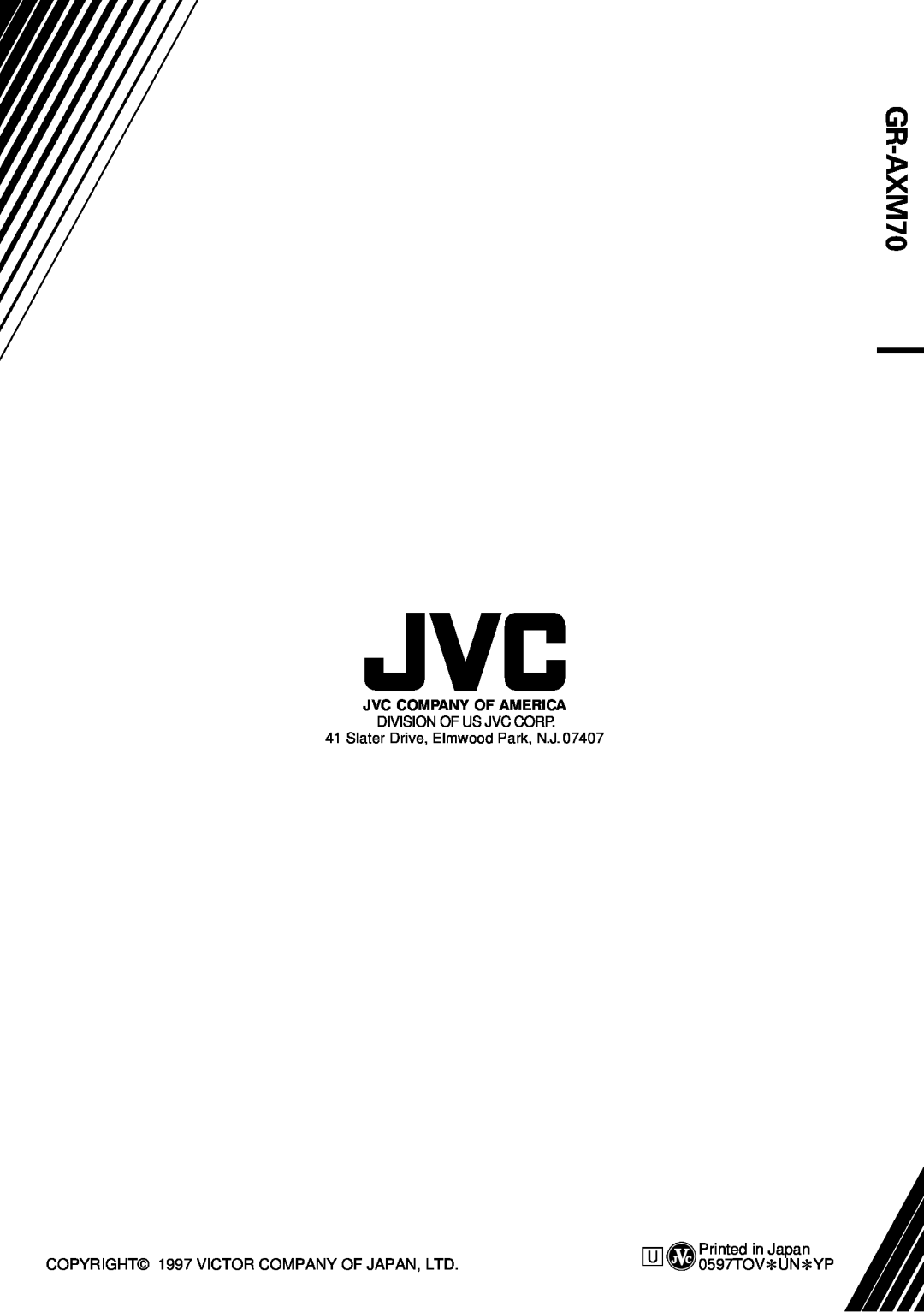 JVC GR-AXM70 manual Jvc Company Of America 
