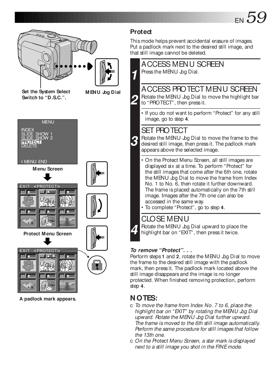 JVC GR-AXM700 manual SET Protect 