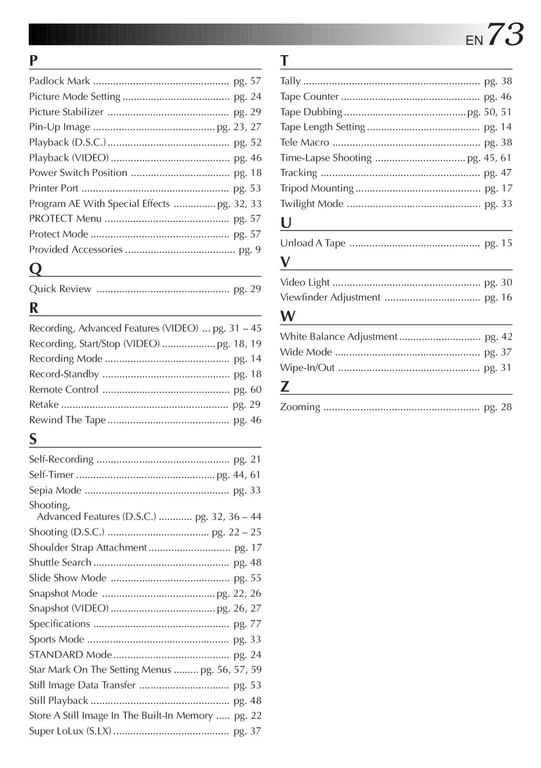 JVC GR-AXM710 manual Shooting, Pg , 57 