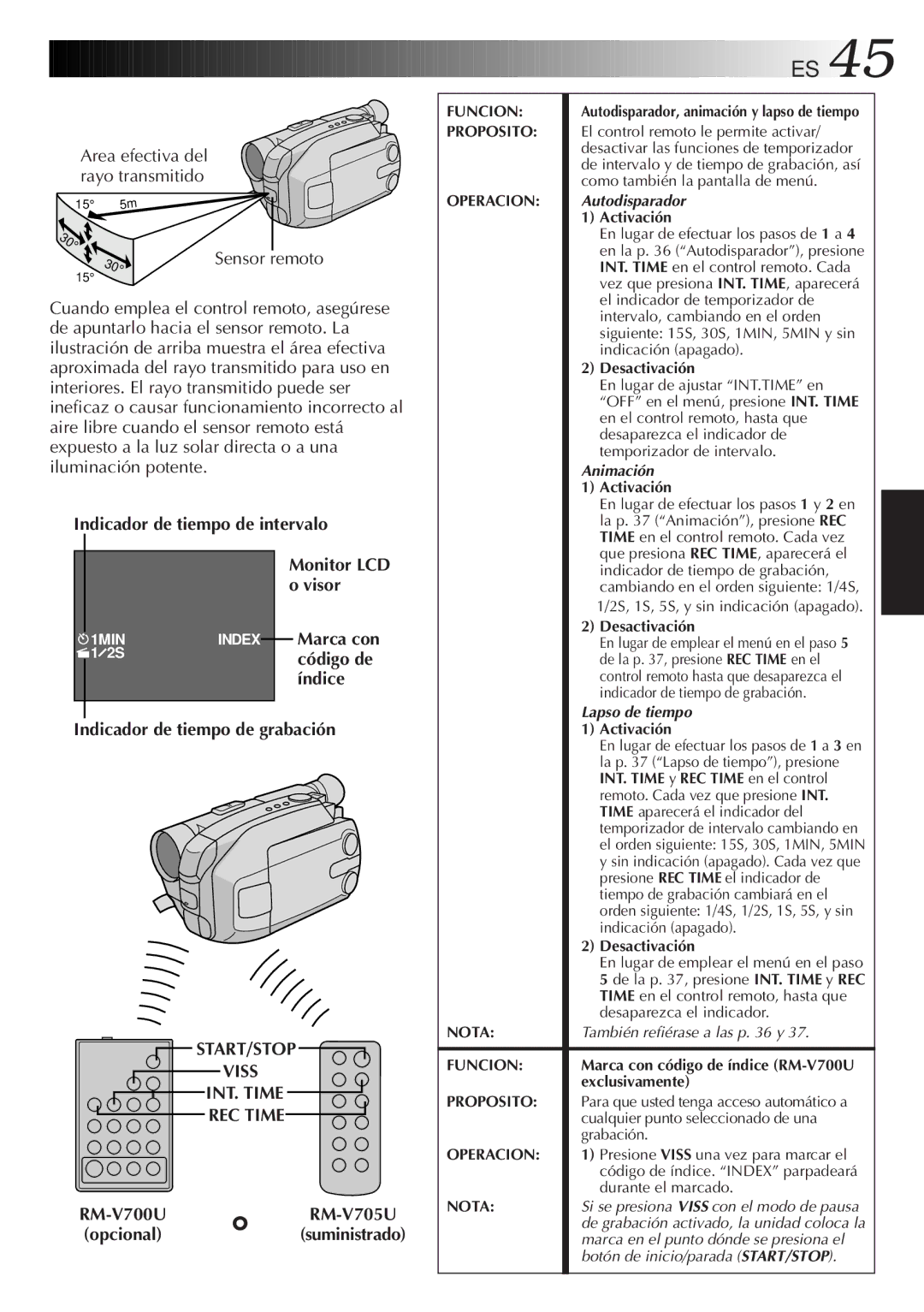 JVC GR-AXM77UM manual Indicador de tiempo de intervalo, Indicador de tiempo de grabación 