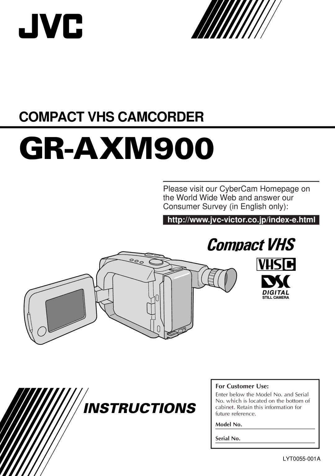 JVC GR-AXM900 manual For Customer Use 