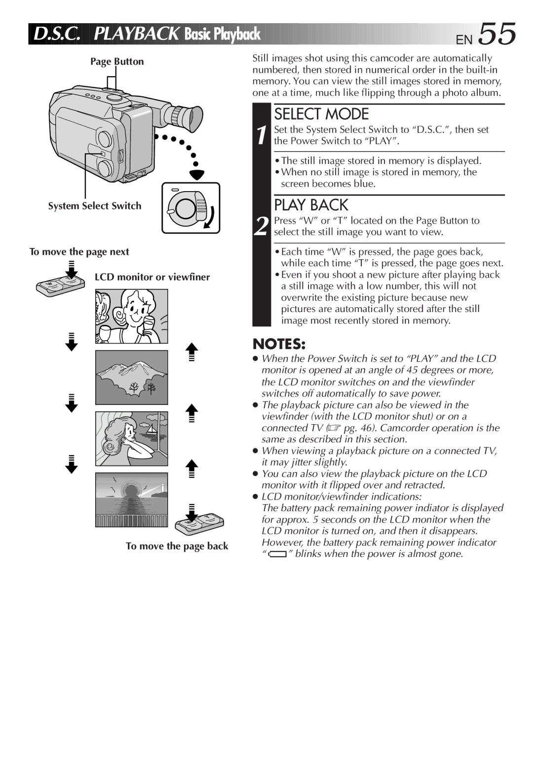 JVC GR-AXM900 manual C. Playback, Basic Playback EN 