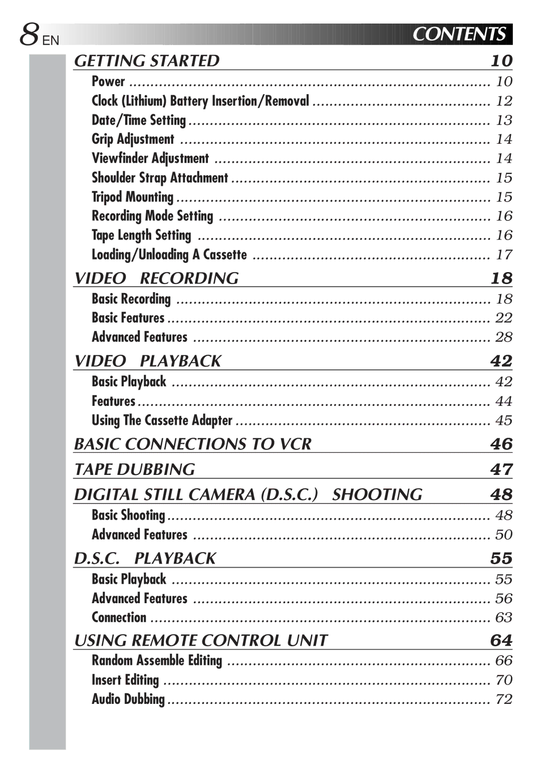 JVC GR-AXM900 manual Contents 