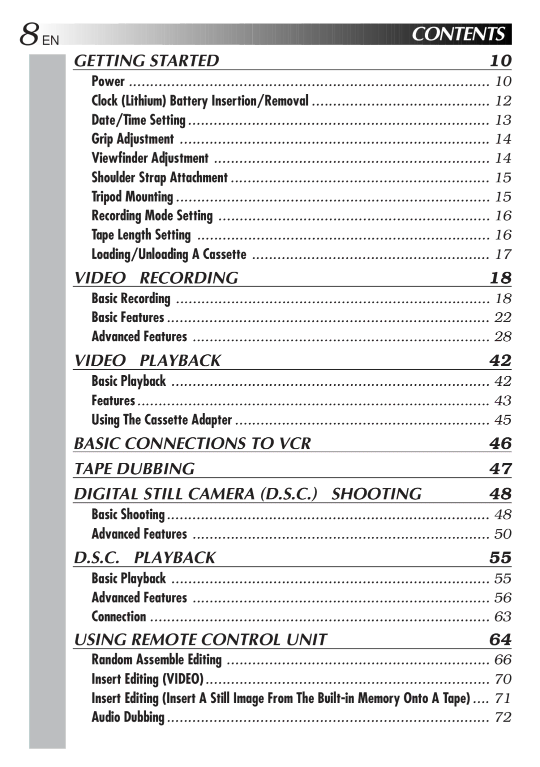 JVC GR-AXM99UM manual Contents 