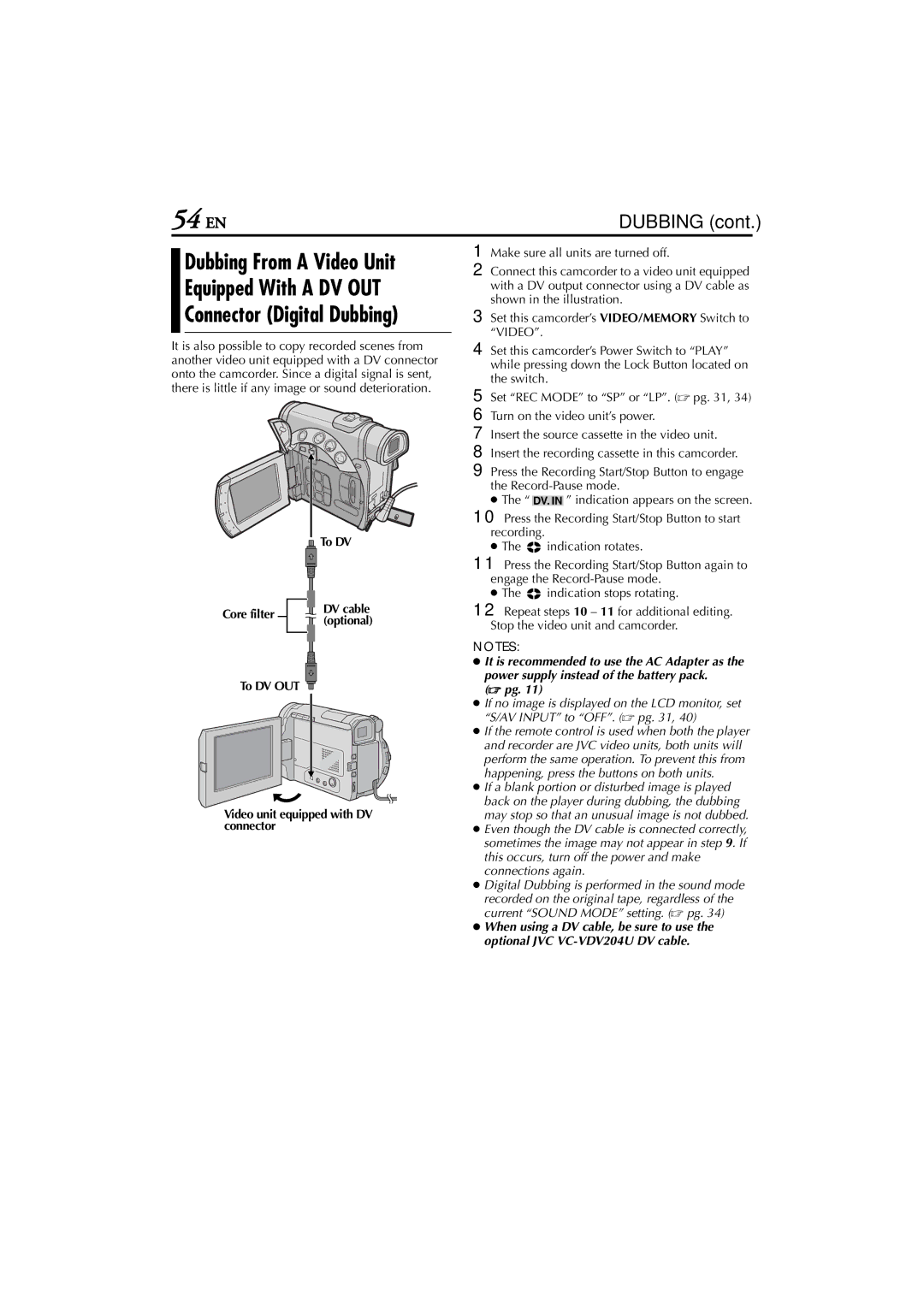 JVC GR-D200 manual Equipped With a DV OUT, To DV OUT Video unit equipped with DV connector 