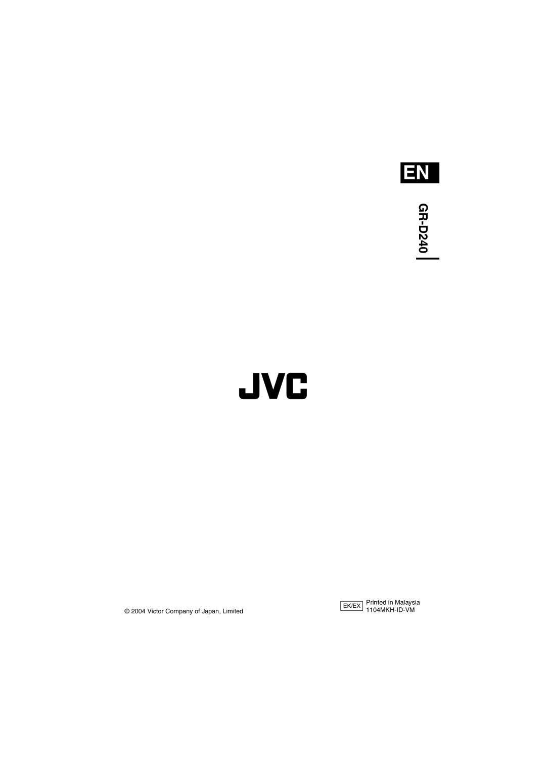 JVC GR-D240 manual 