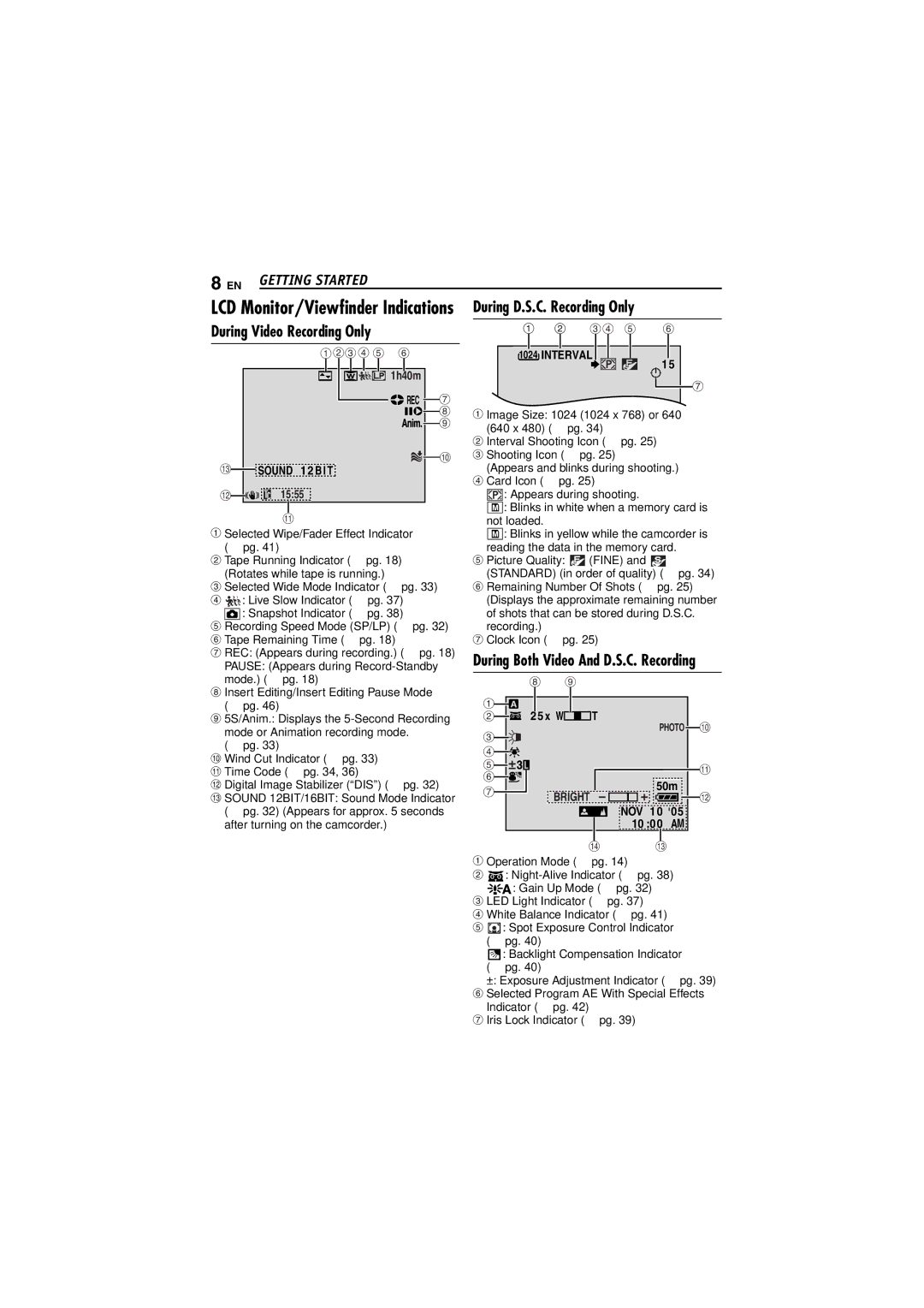 JVC GR-D290 GR-D270 manual During D.S.C. Recording Only, Interval, Bright, Nov 