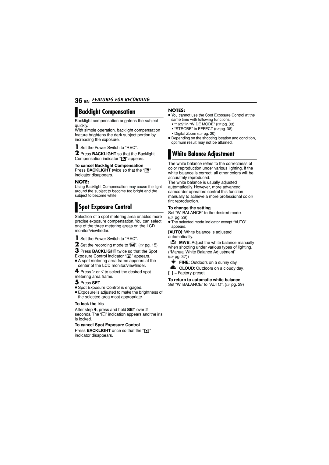 JVC GR-D372U manual White Balance Adjustment 