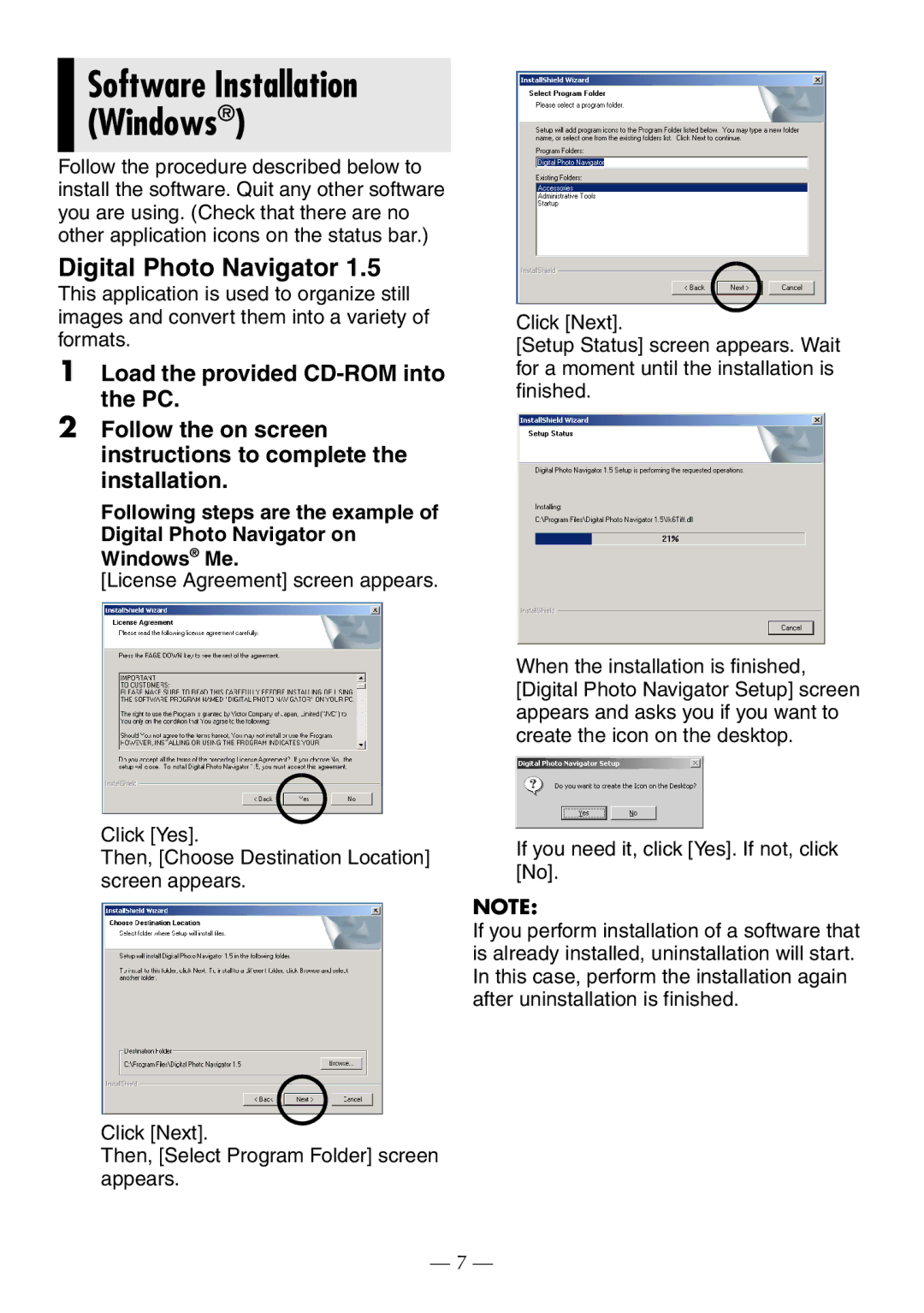 JVC GR-D372U manual Software Installation Windows 