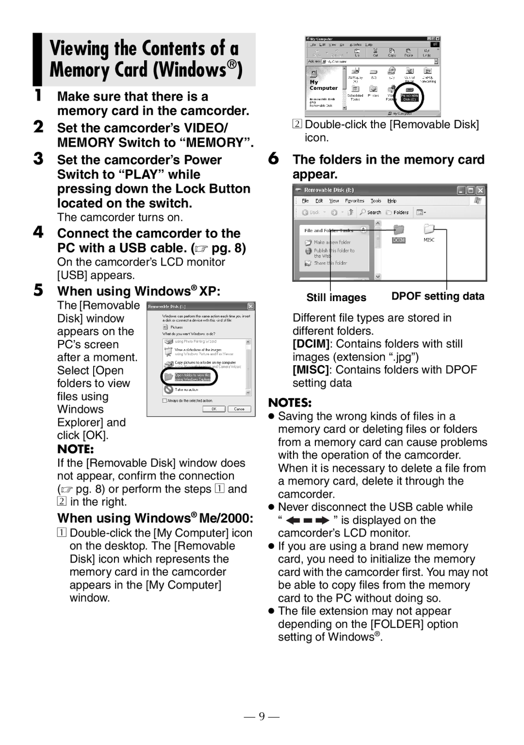 JVC GR-D372U manual Still images, Dpof setting data 