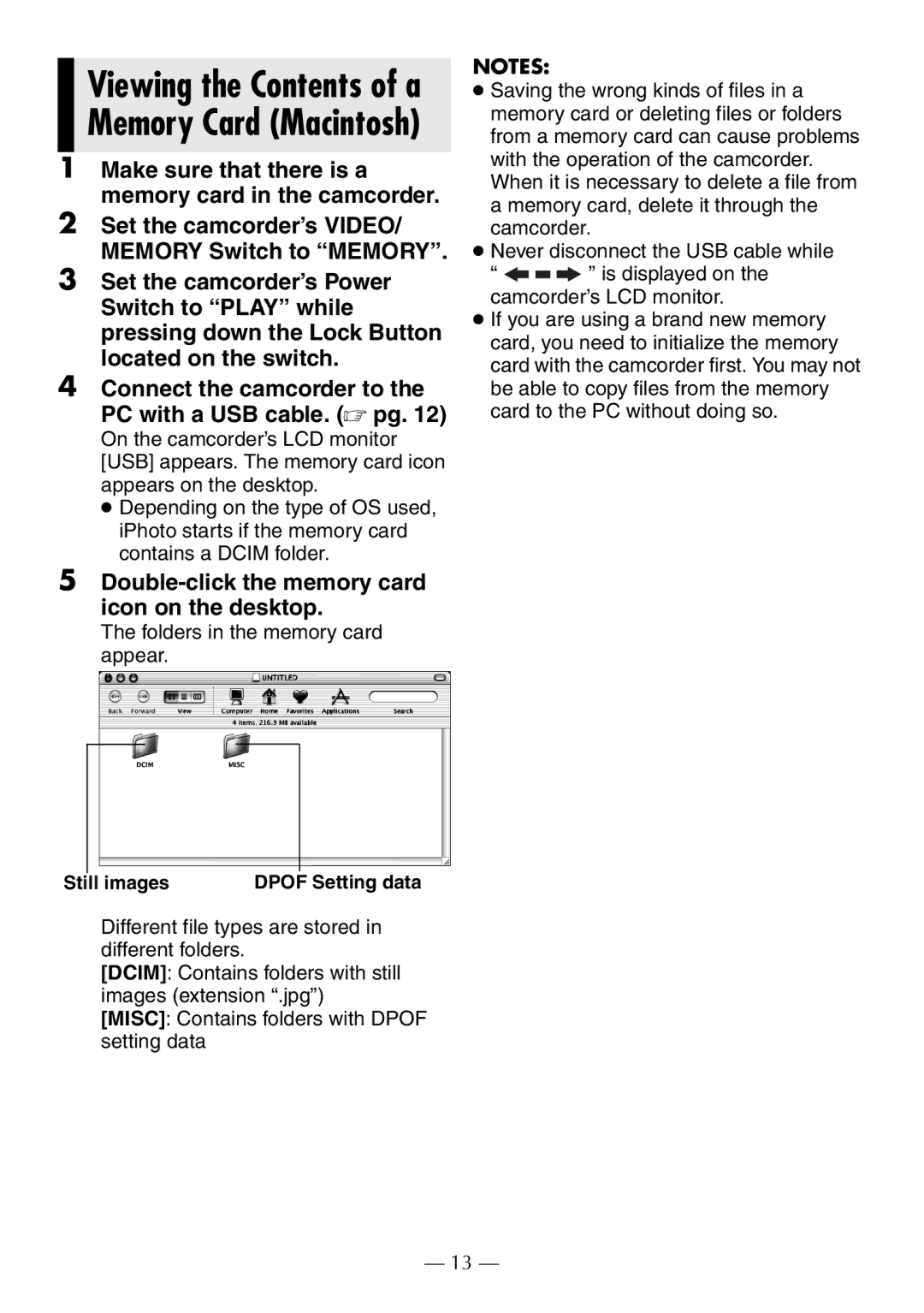 JVC GR-D372U manual From a memory card can cause problems, When it is necessary to delete a file from 