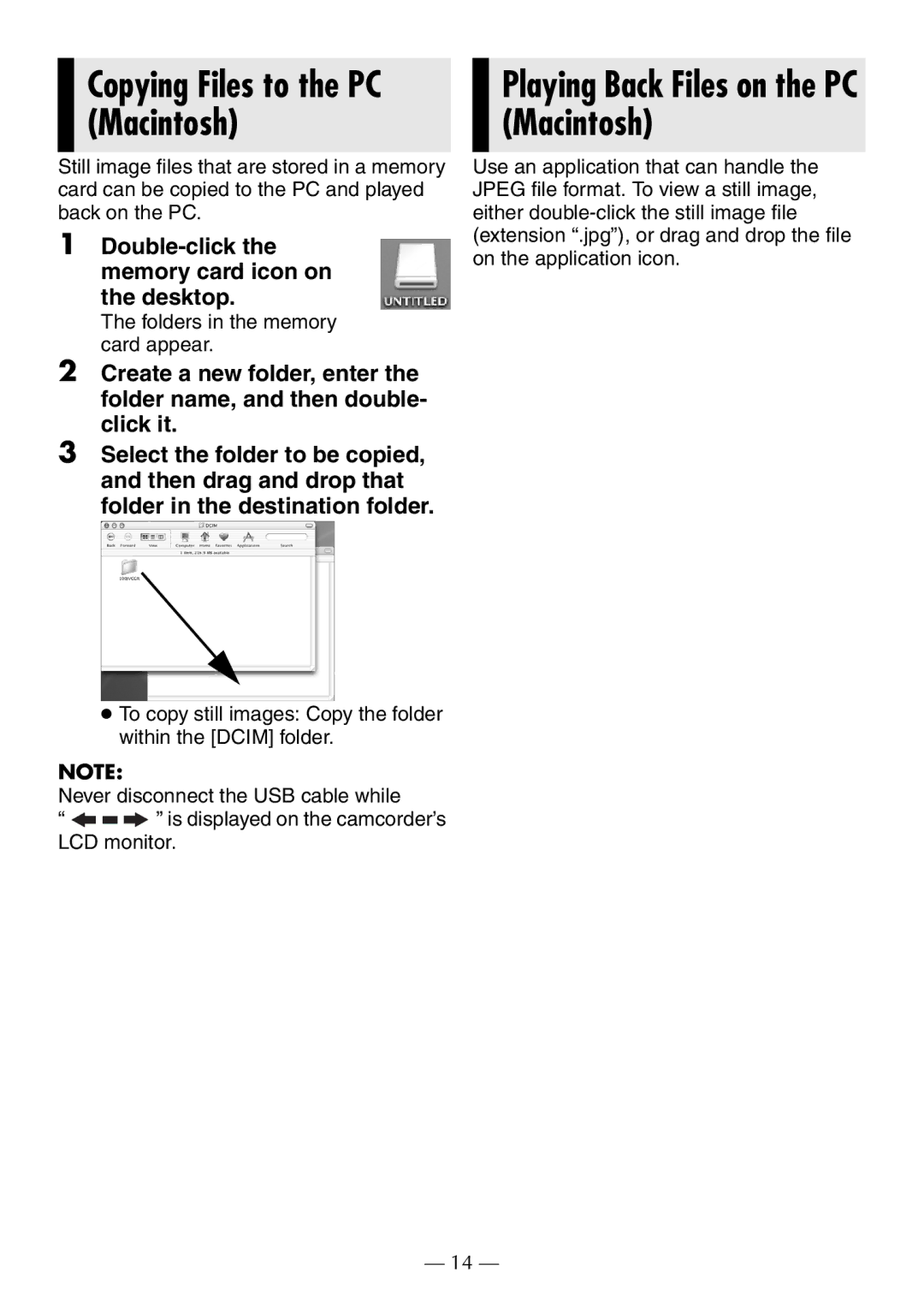 JVC GR-D372U manual Playing Back Files on the PC Macintosh 