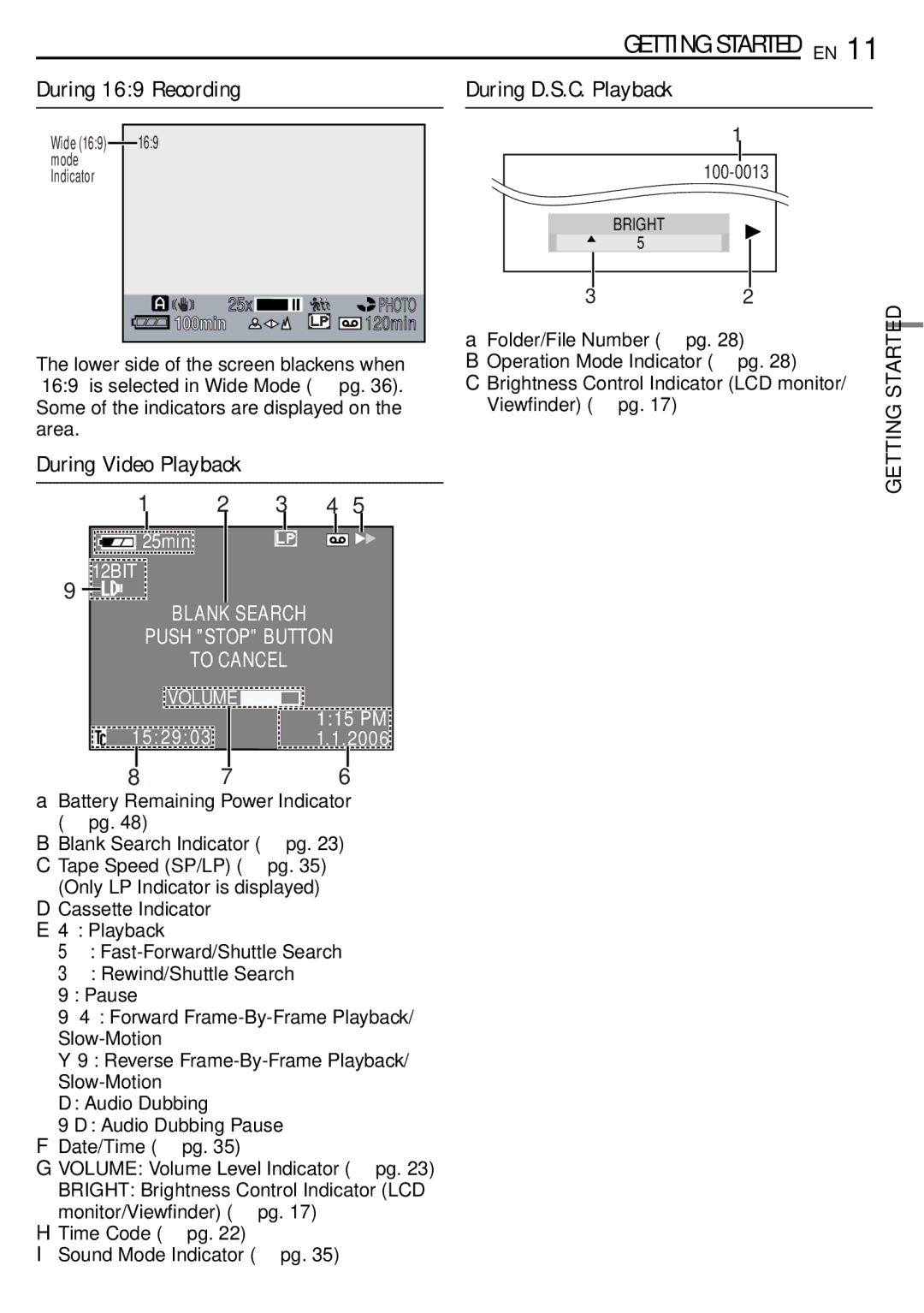 JVC GR-D390EK manual During 169 Recording During D.S.C. Playback, During Video Playback, 100-0013, 25x 