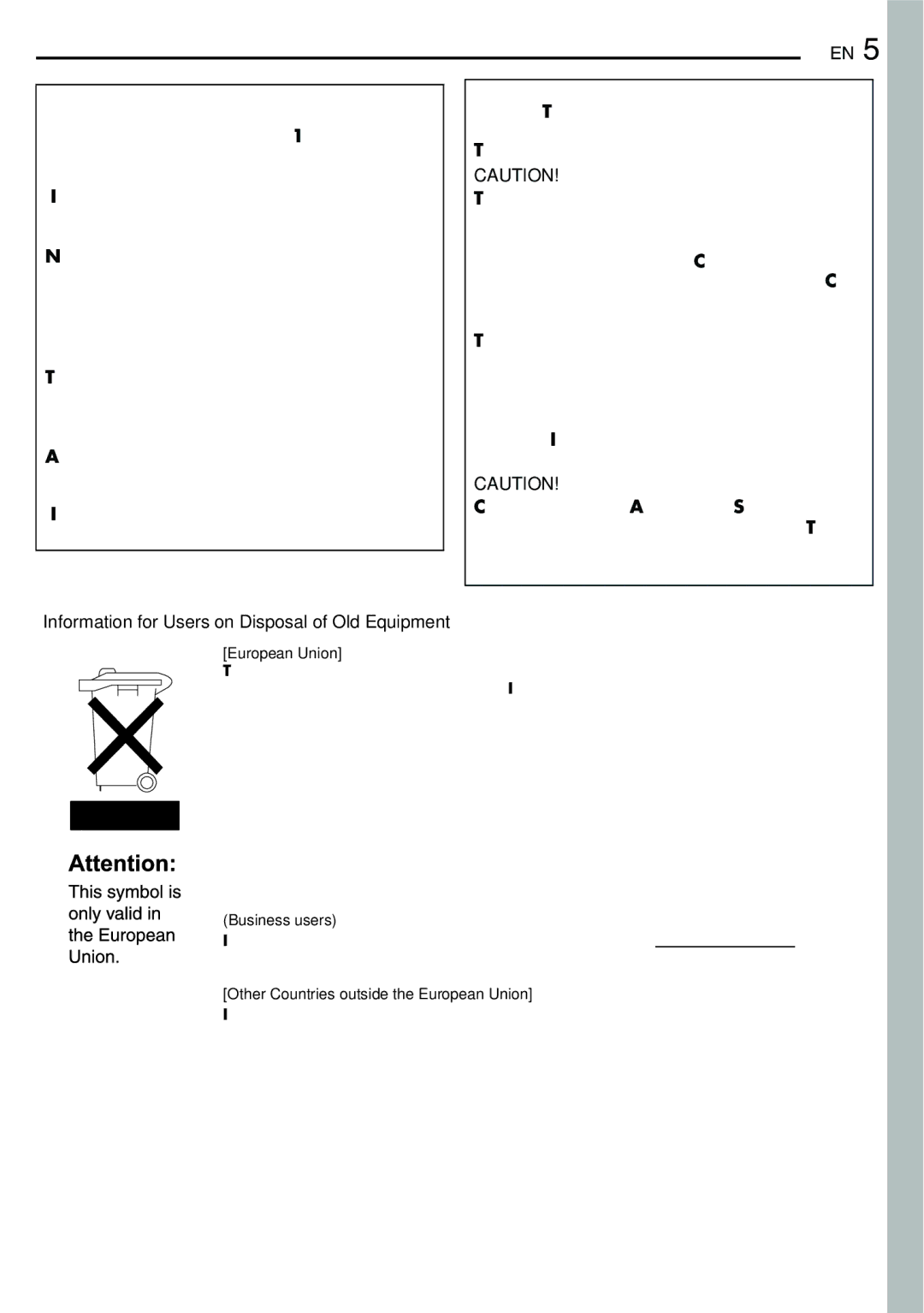 JVC GR-D390EK manual Information for Users on Disposal of Old Equipment, European Union 