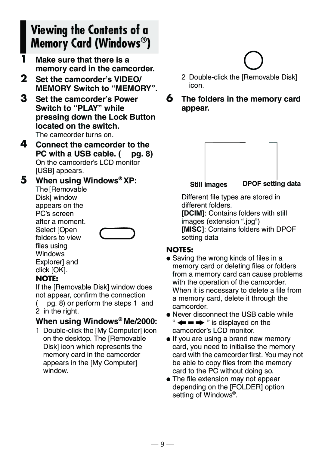 JVC GR-D390EK manual Still images, Dpof setting data 