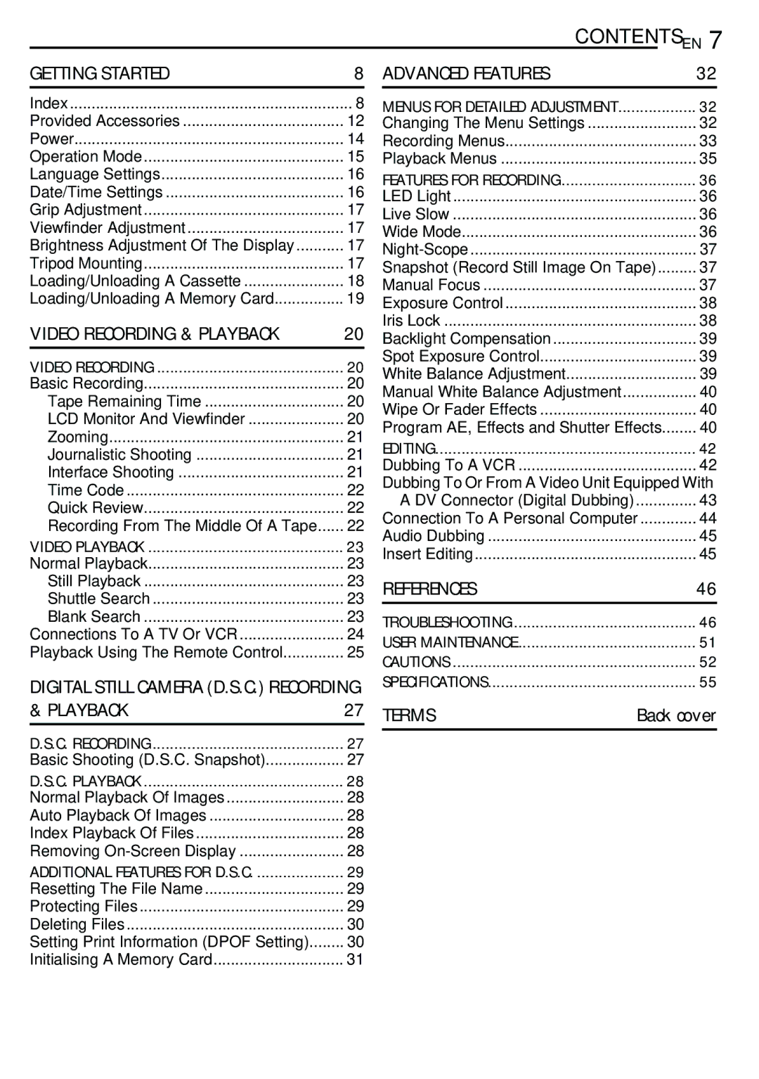 JVC GR-D390EK manual References 