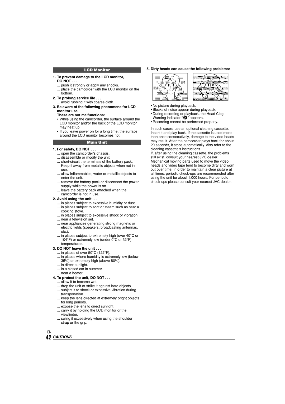 JVC GR-D70, GR-D90 instruction manual LCD Monitor, Main Unit 