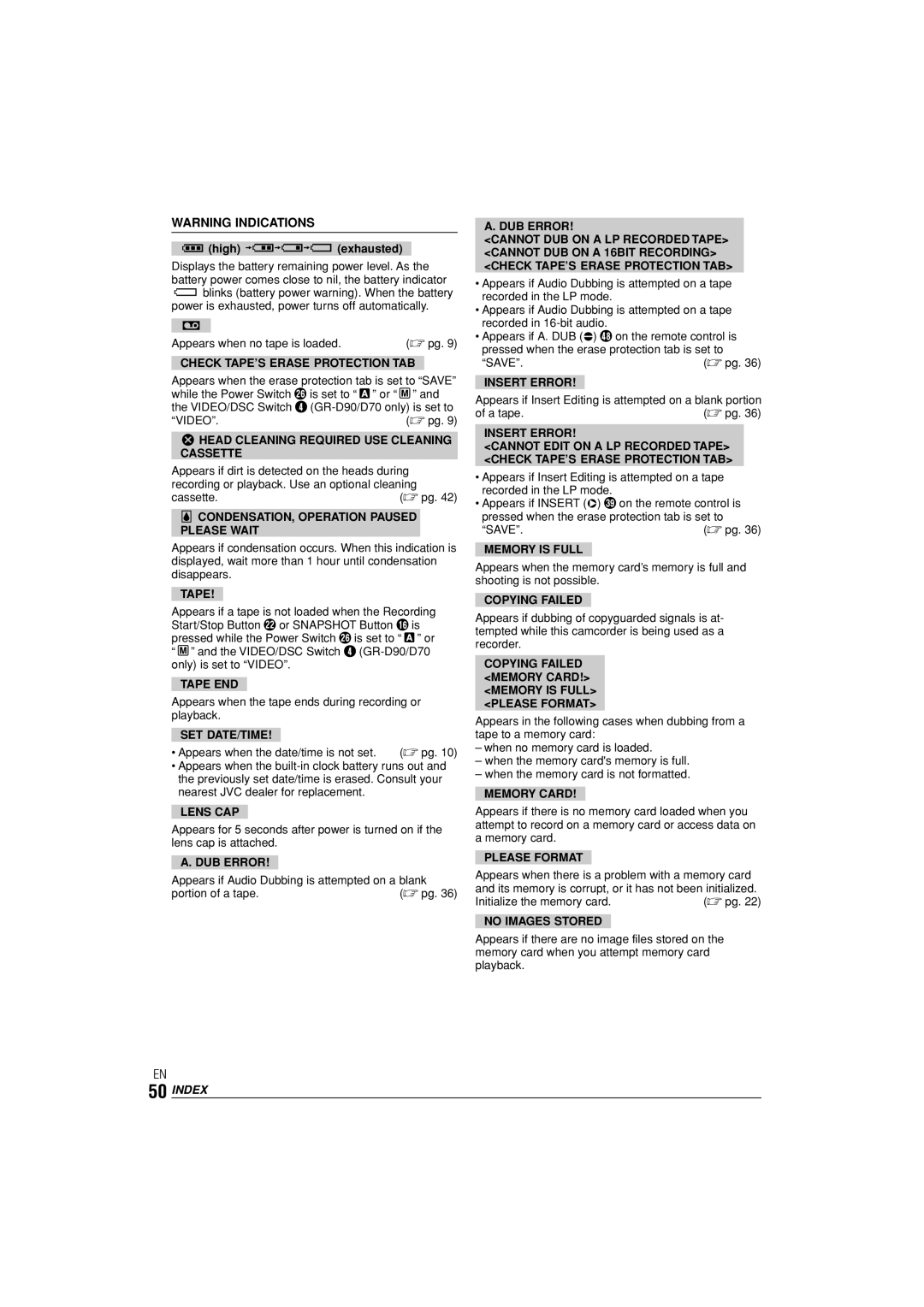 JVC GR-D70, GR-D90 instruction manual High 