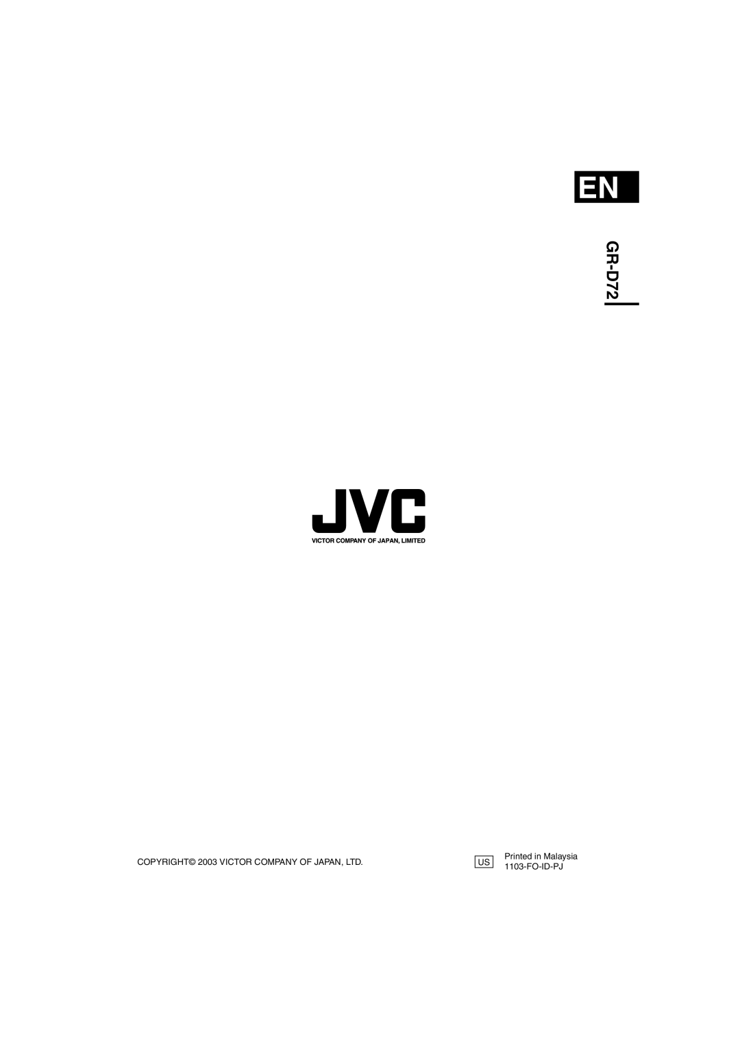 JVC GR-D72 manual 