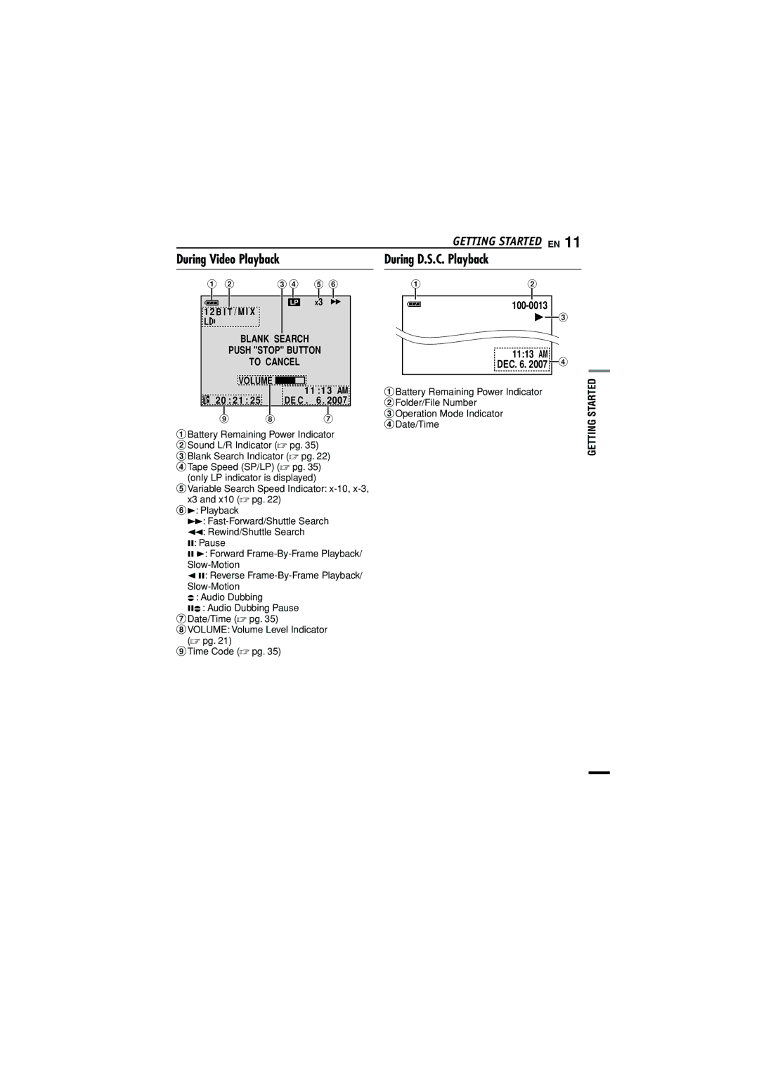 JVC GR-D790U manual During Video Playback During D.S.C. Playback, I T / M I, De C, 2007 