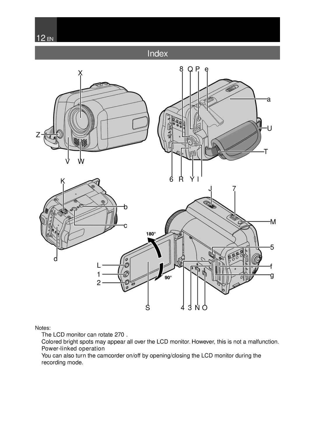 JVC GR-D850 GR-D870 instruction manual Index, Power-linked operation 