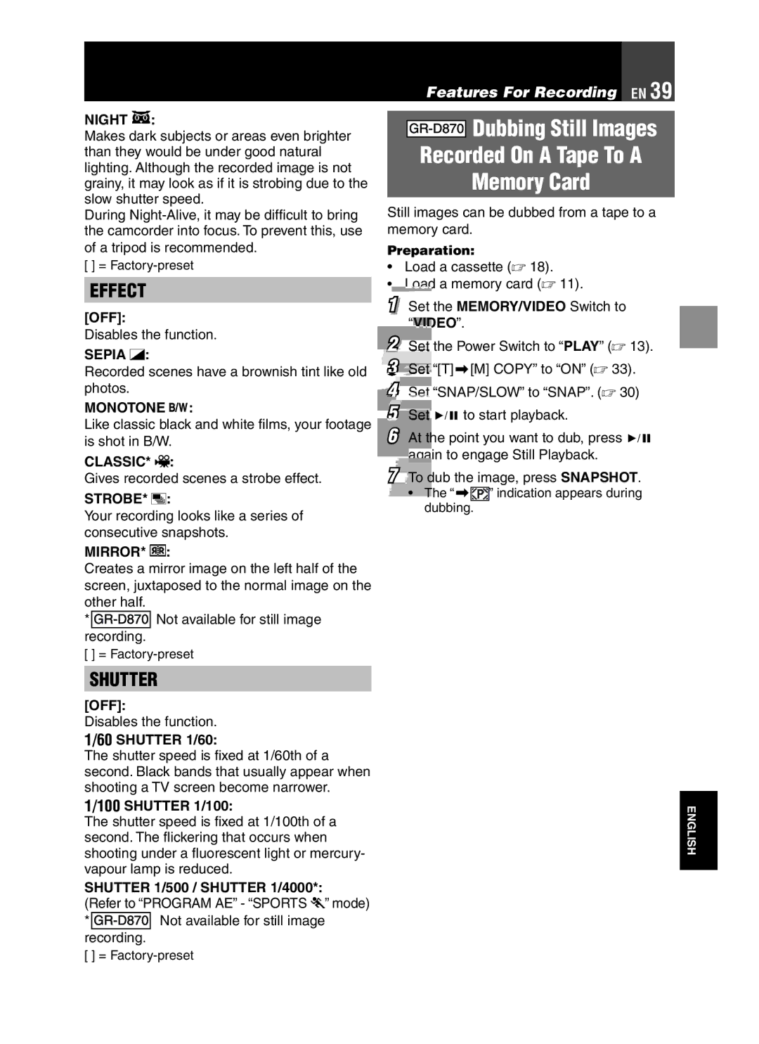 JVC GR-D850 GR-D870 instruction manual Recorded On a Tape To a Memory Card 