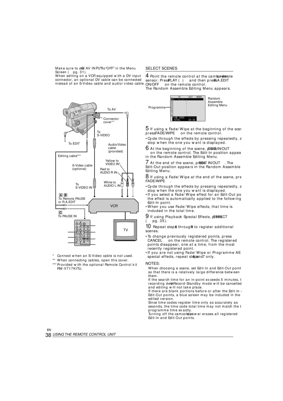 JVC GR-D90 GR-D70 instruction manual Select Scenes 