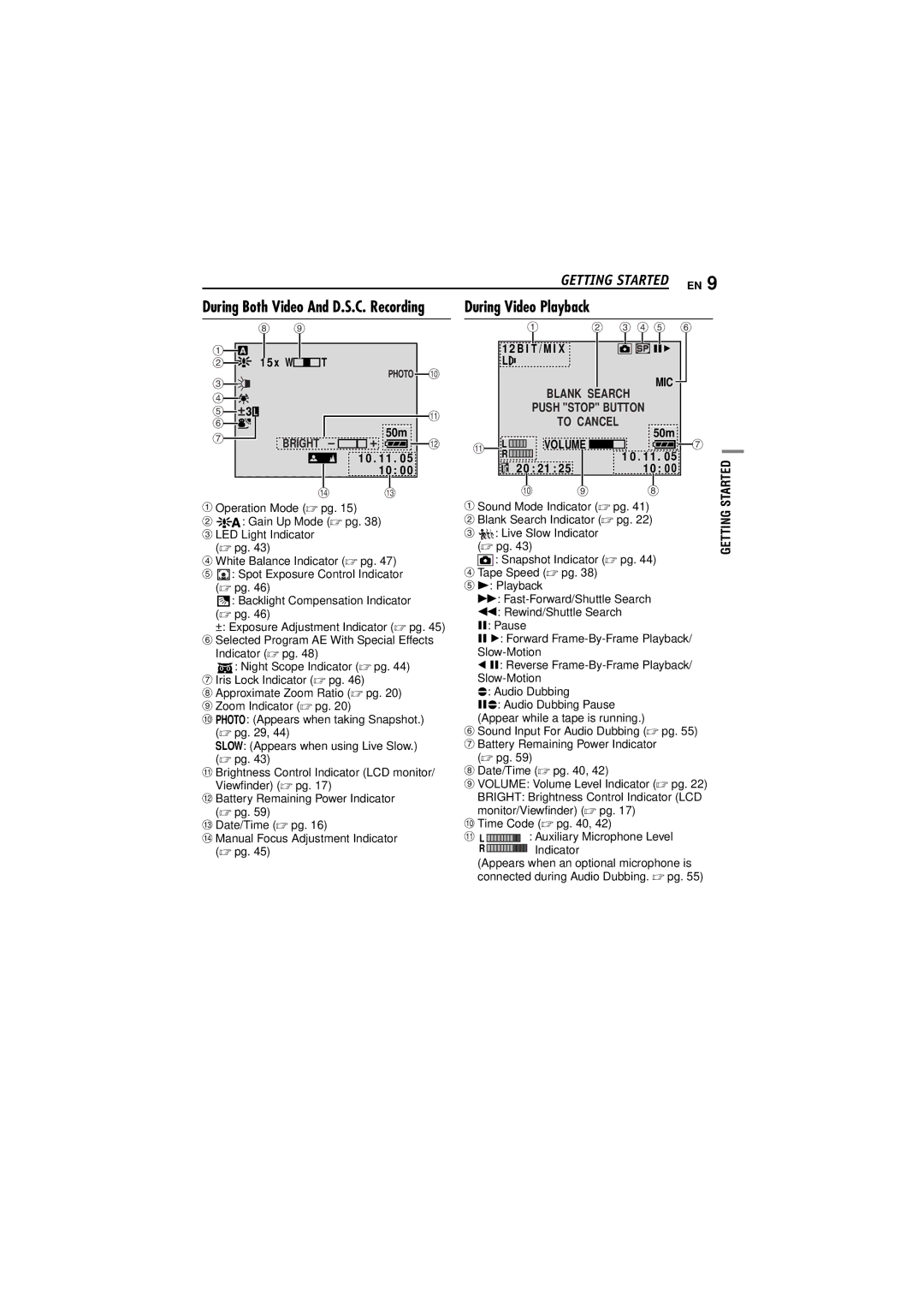 JVC GR-DF473, GR-DF573 instruction manual Mic, Volume 