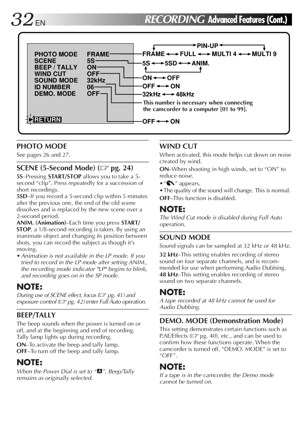 JVC GR DV 3 specifications Photo Mode 