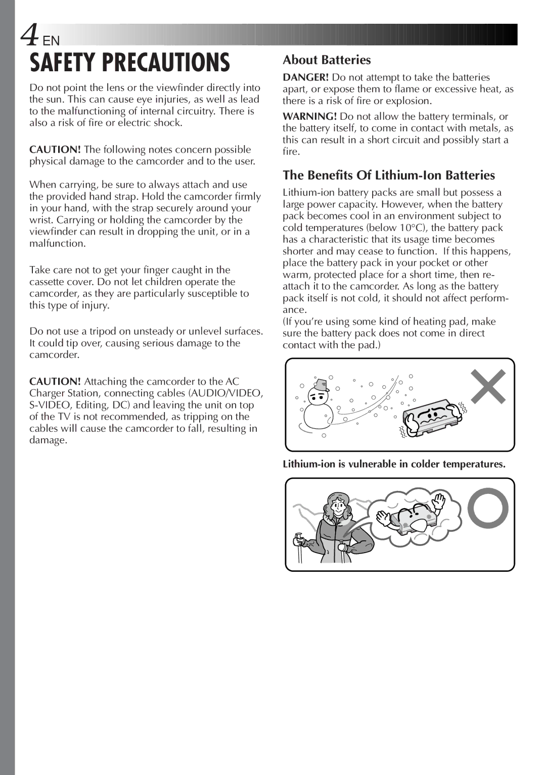 JVC GR DV 3 specifications Safety Precautions 