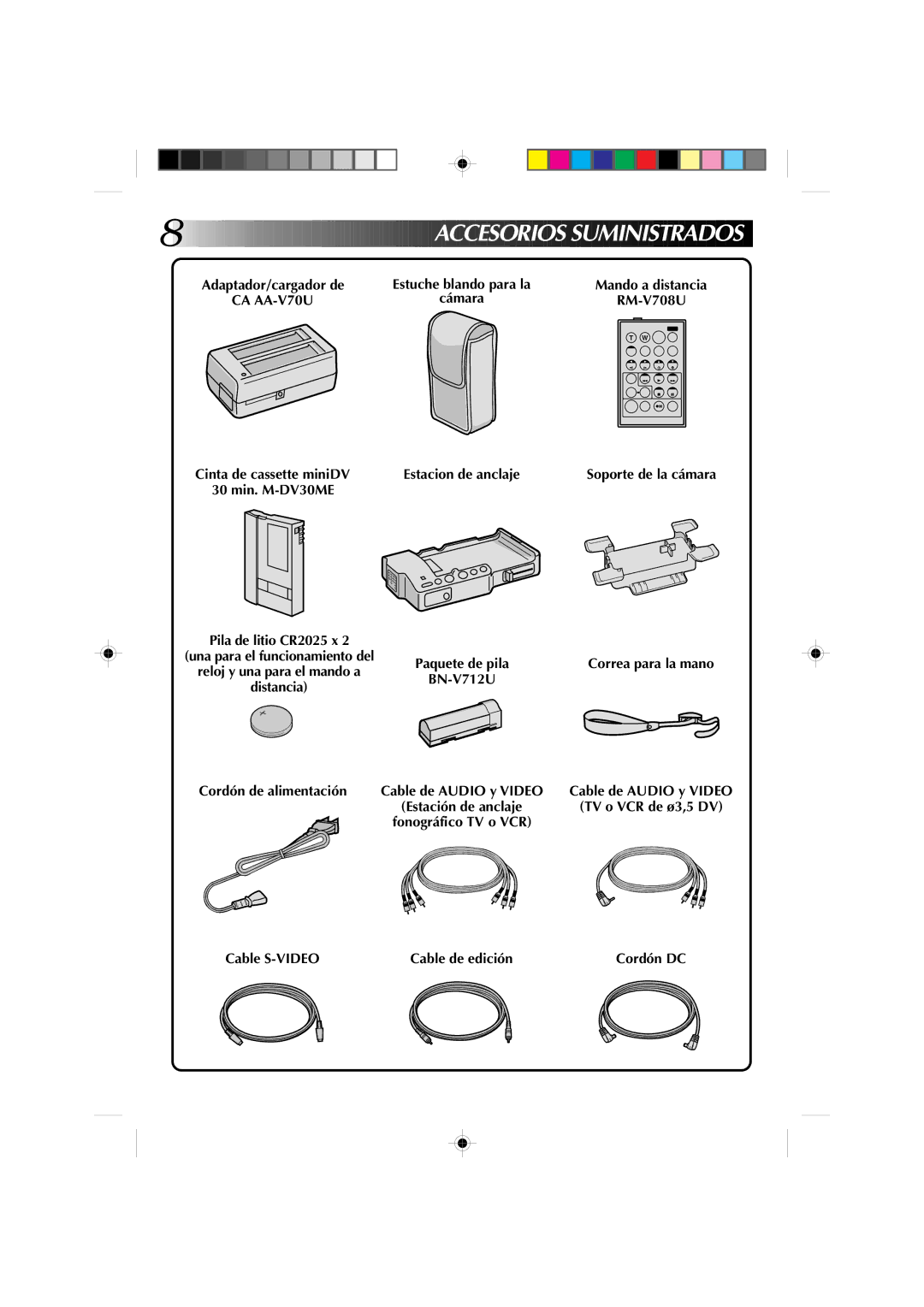 JVC GR-DV1 manual ACC Esorios Sumi Nistrados, CA AA-V70U 