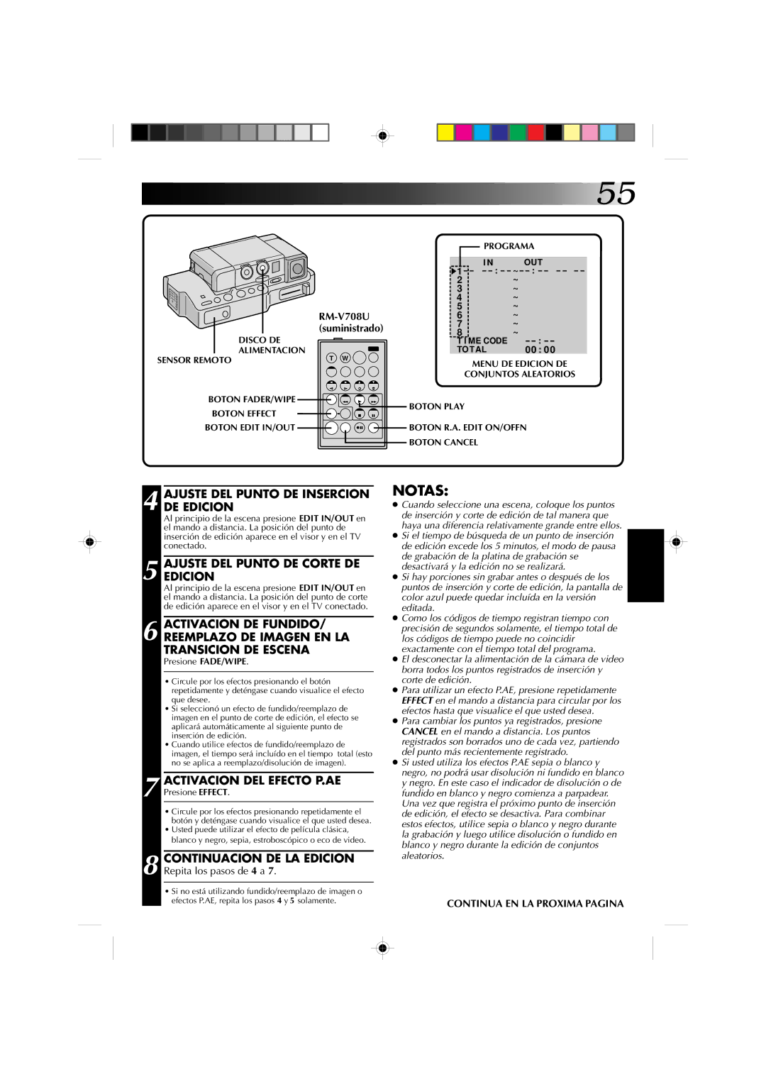 JVC GR-DV1 Ajuste DEL Punto DE Insercion DE Edicion, Ajuste DEL Punto DE Corte DE Edicion, Activacion DEL Efecto P.AE 