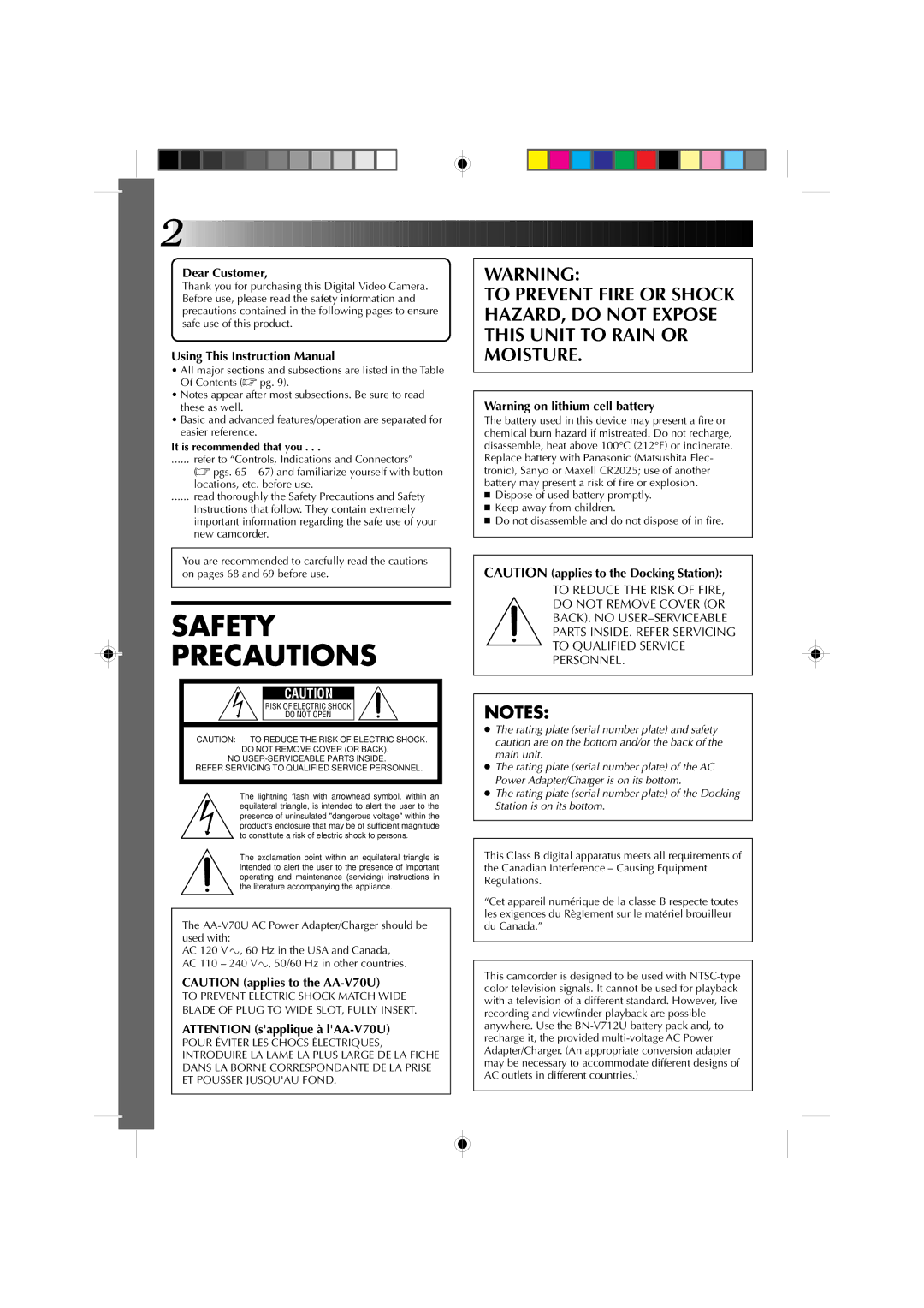 JVC GR-DV1 manual Dear Customer, It is recommended that you 