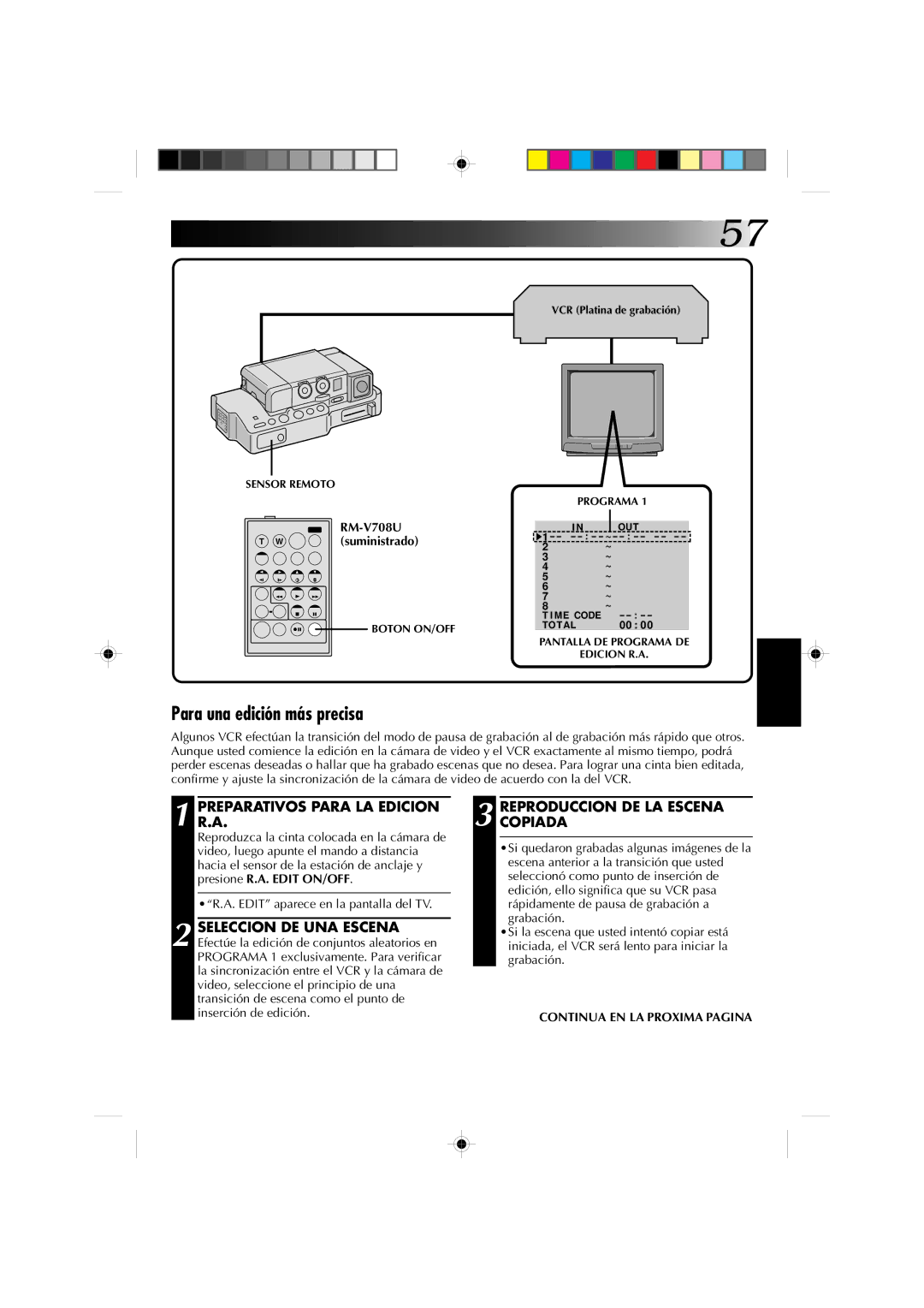 JVC GR-DV1 manual Para una edición más precisa, A.PREPARATIVOS Para LA Edicion 