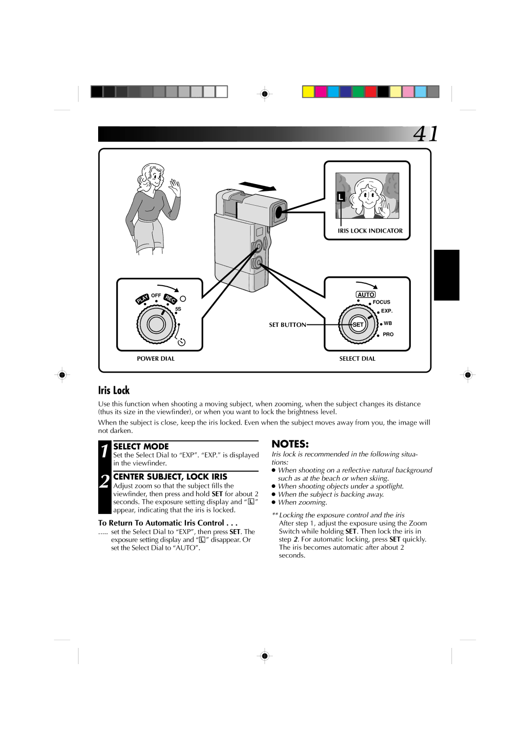 JVC GR-DV1 manual Iris Lock 