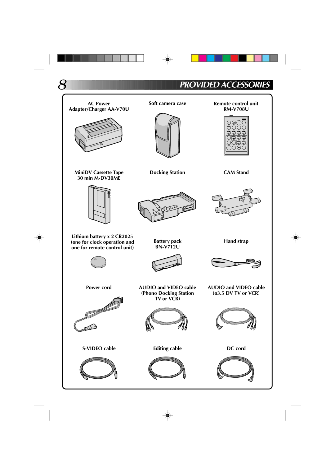 JVC GR-DV1 manual Rovided a CCE Ssories 