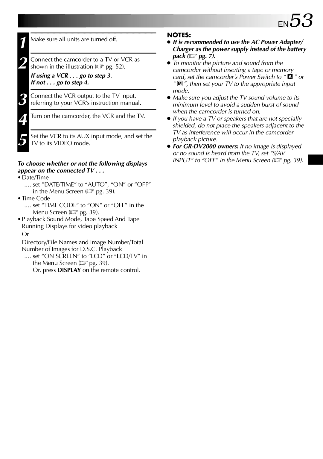 JVC GR-DV1800 specifications EN53 