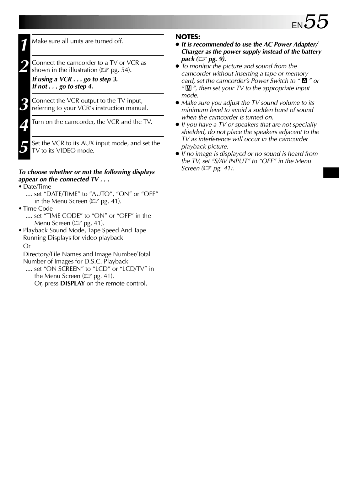 JVC GR-DV2000 specifications EN55 